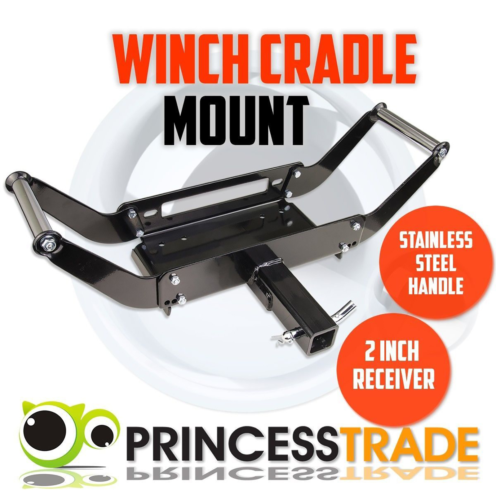 4WD Winch Cradle Mounting Plate Bull Bar Receiver Mount Bracket 4x4