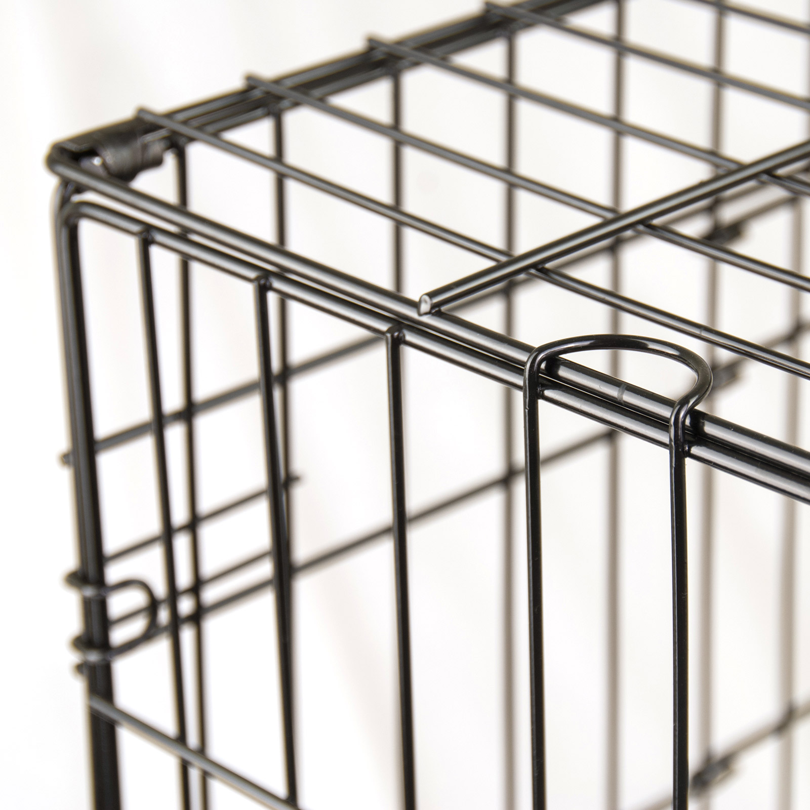 24" Foldable Metal Wire Dog Cage with Wire Mesh Floor & Removable Tray