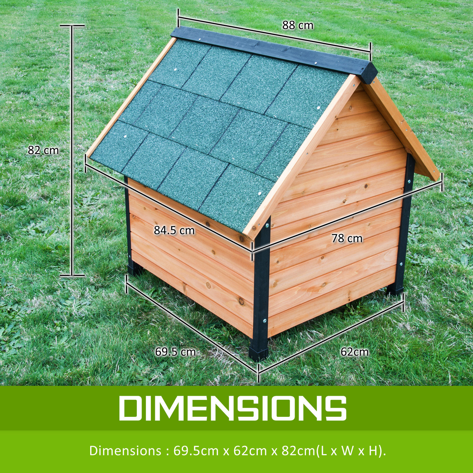Medium Size Wooden Dog Kennel Paw Mate