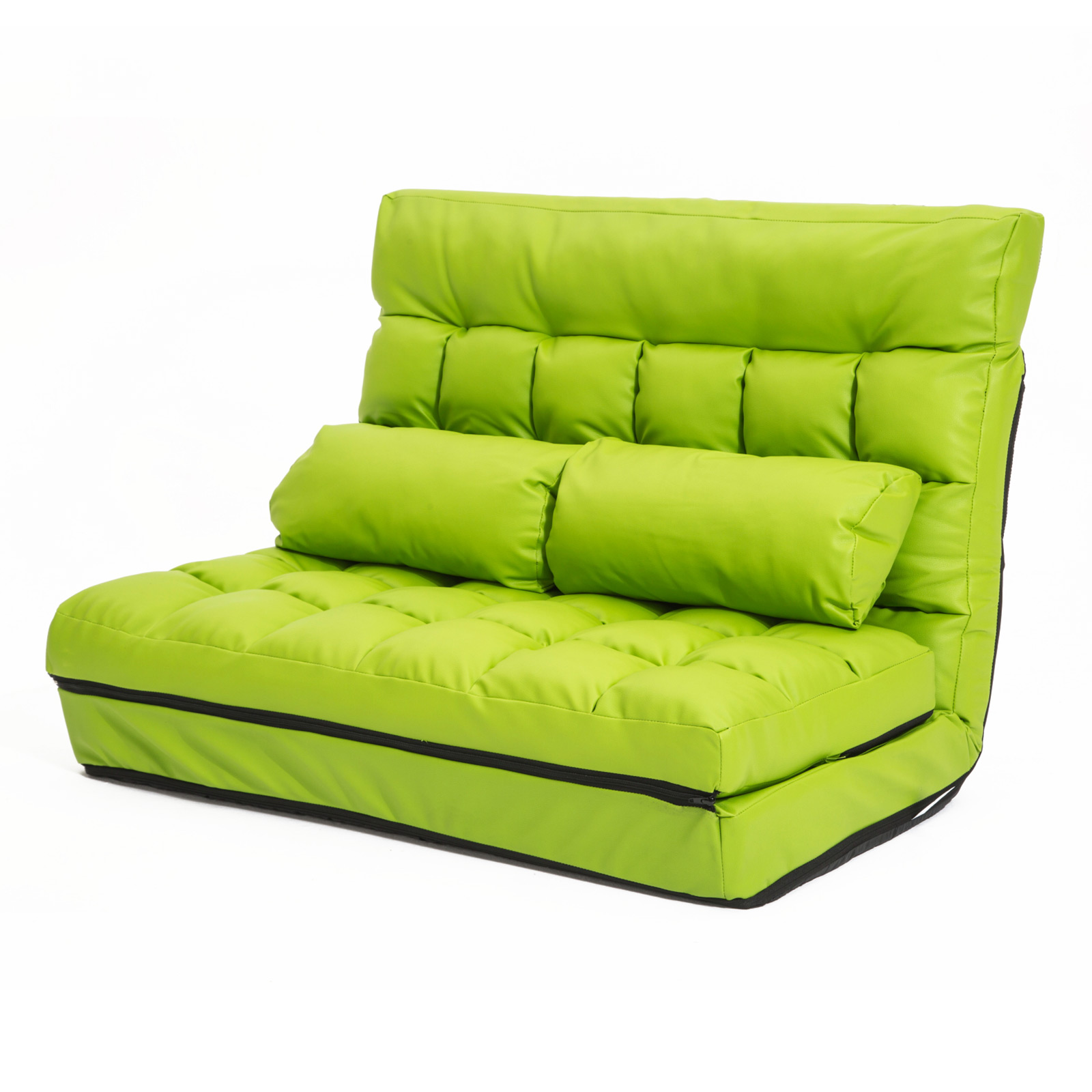 Leather Lounge Sofa Bed Double Seat Couch GEMINI - GREEN