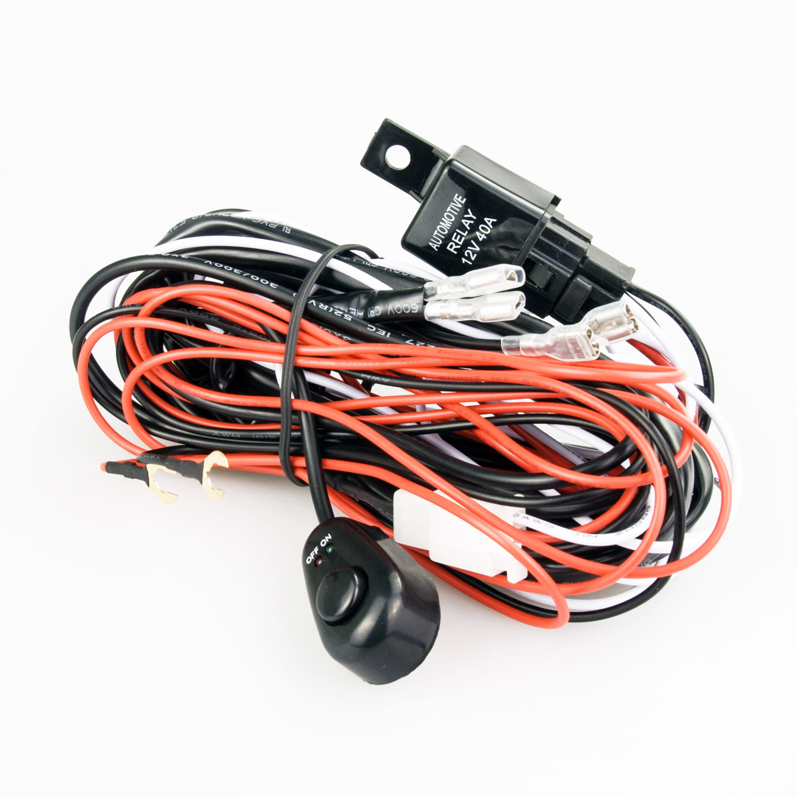Car LED Wiring Relay Kit 12V 40A 300W with Switch Dynamic Power