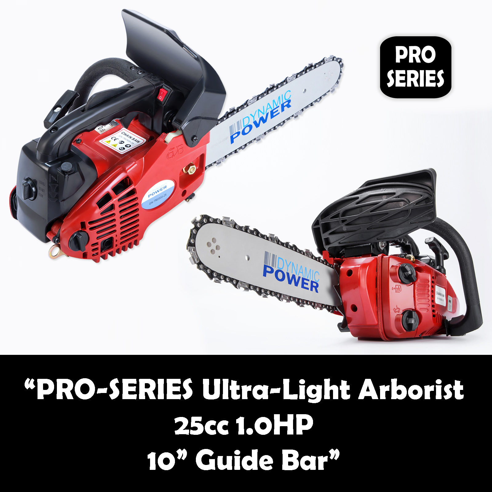 25cc Petrol Chainsaw Ultralight 10" Bar Chain Saw Arborist Prunning E