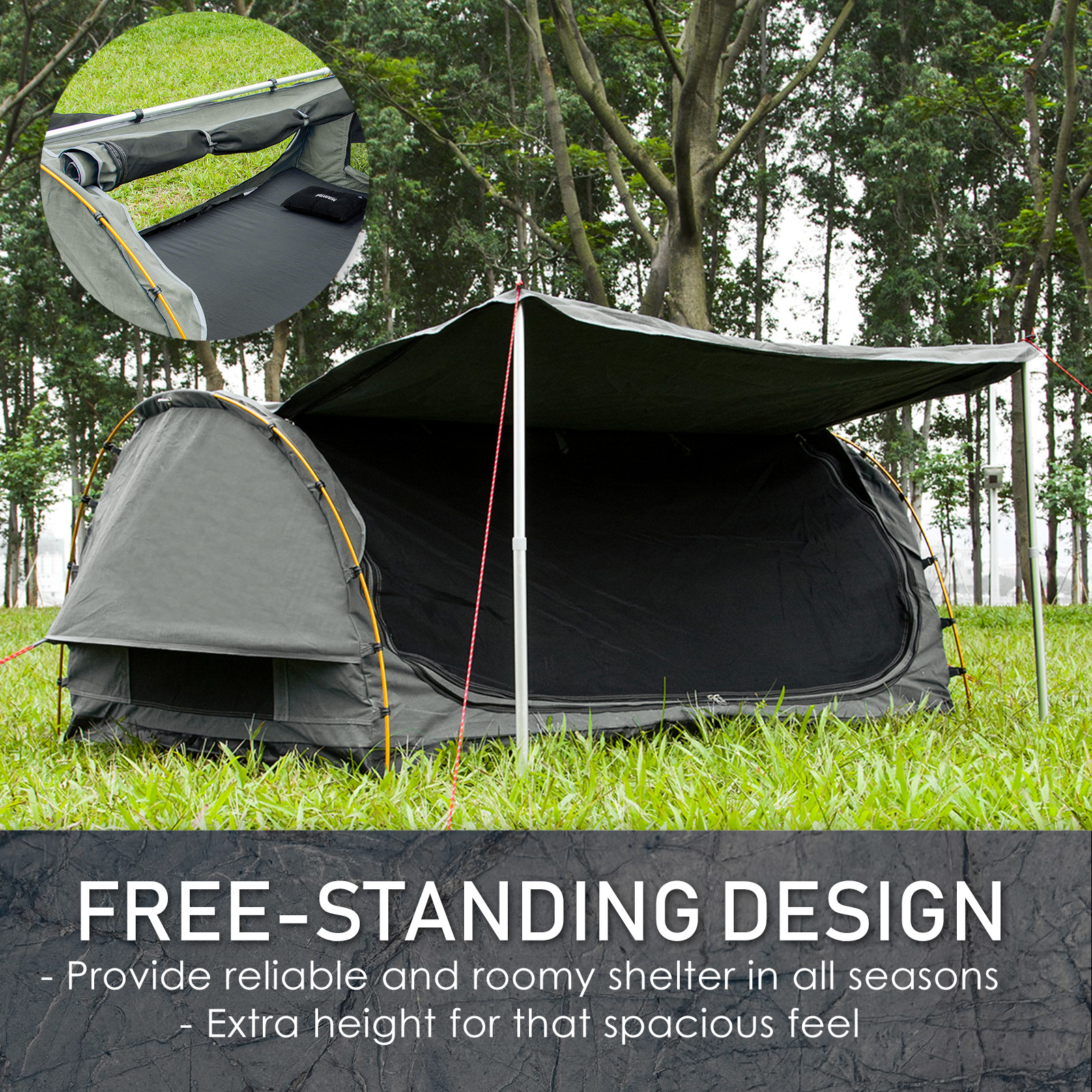 Swag Double with Free Standing GREY Dynamic Power