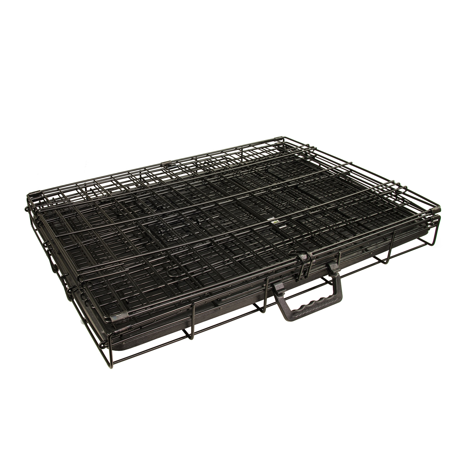 24" Foldable Metal Wire Dog Cage with Wire Mesh Floor & Removable Tray