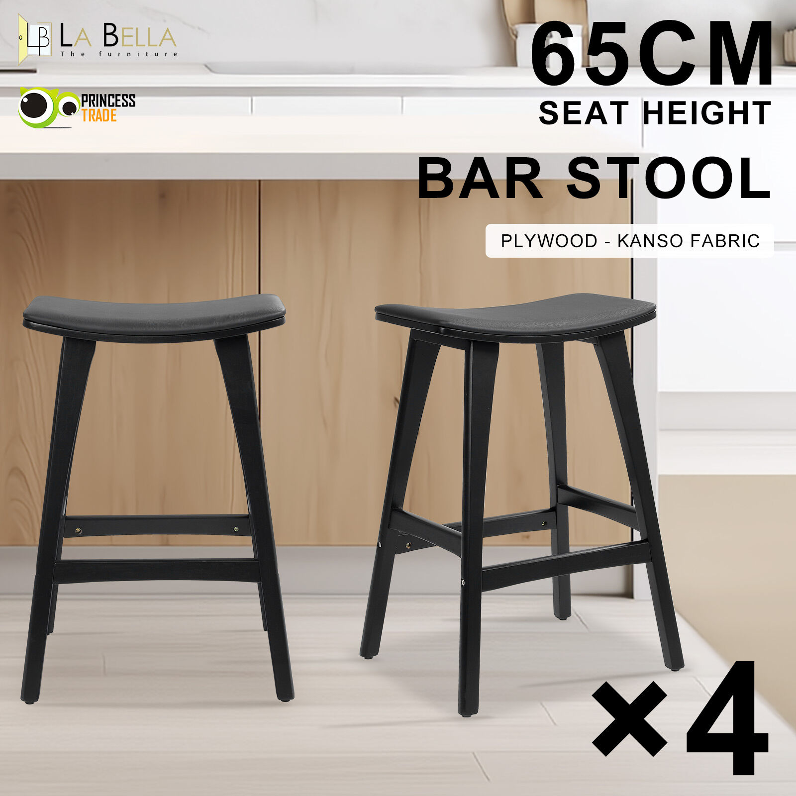 2X 4X Natural Wood Bar Stools 65cm - Kitchen Counter Barstool Scandinavian Chair - Picture 24 of 101