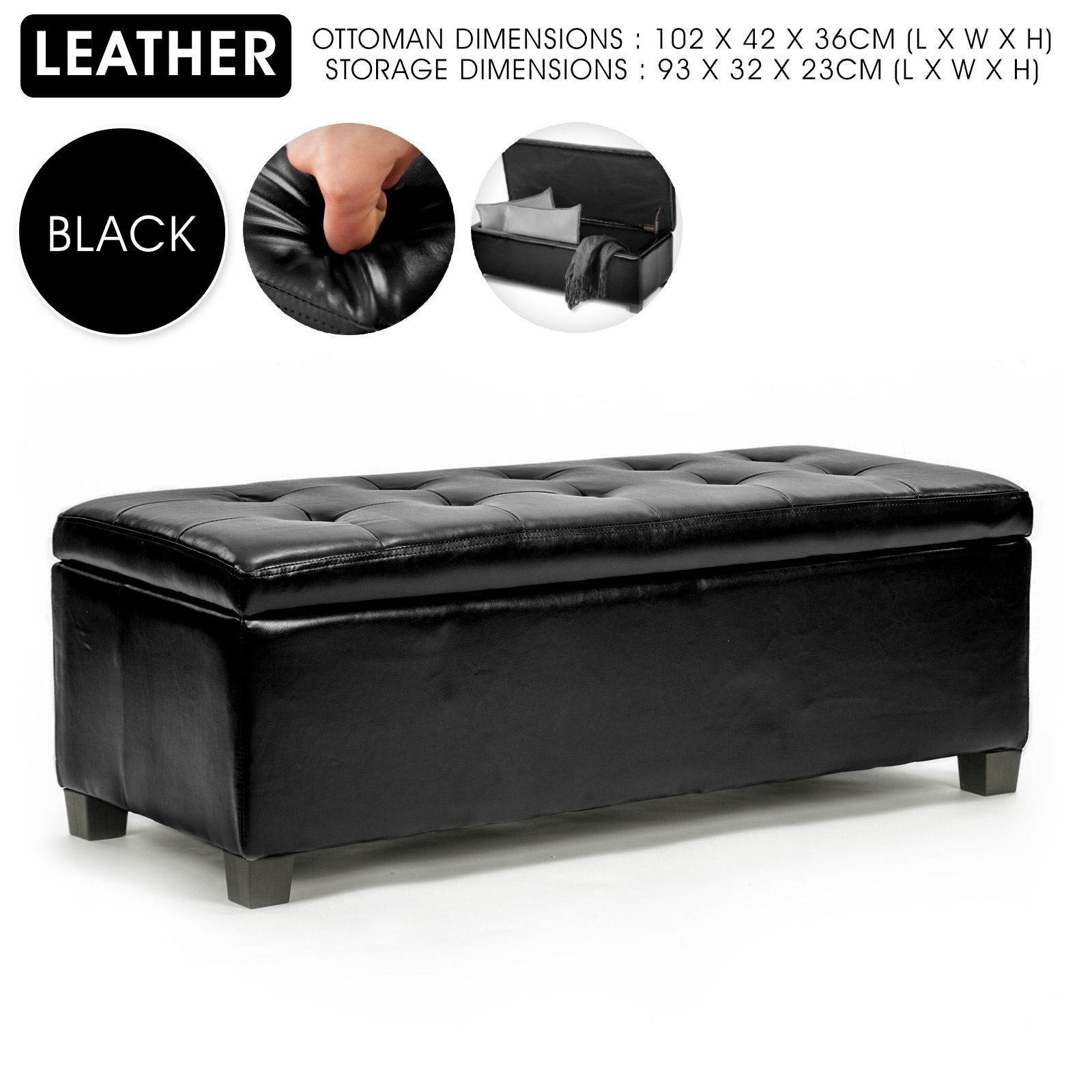 Storage Ottoman Blanket Box Linen Fabric Foot Stool Couch Bed LARGE - Picture 71 of 118