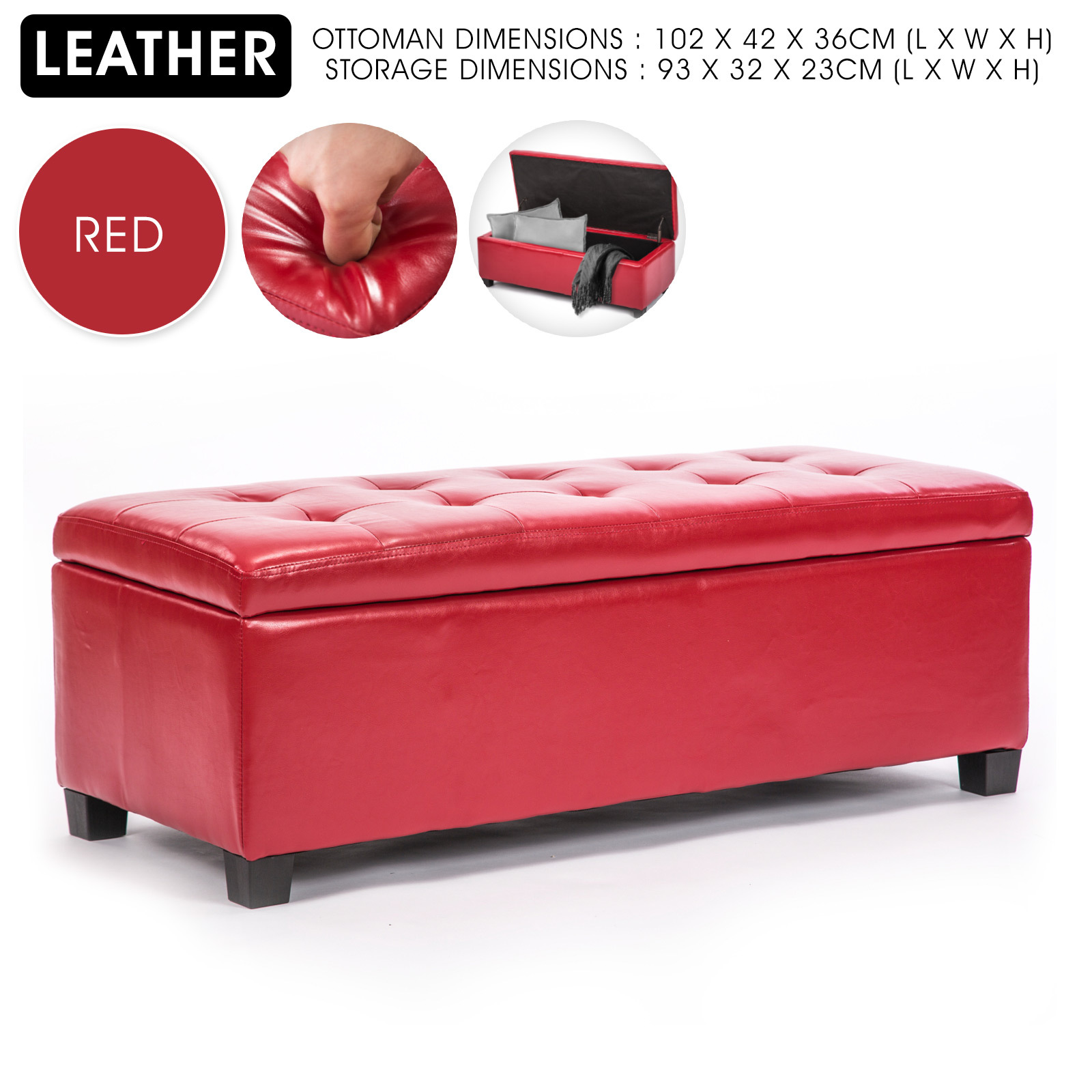 Storage Ottoman Blanket Box Linen Fabric Foot Stool Couch Bed LARGE - Picture 95 of 118