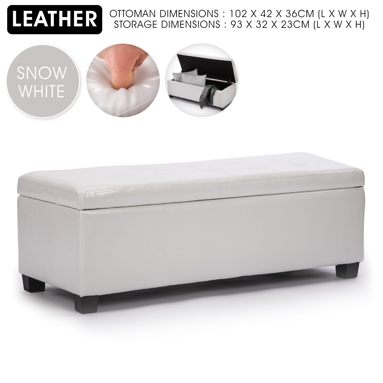 Storage Ottoman Blanket Box Linen Fabric Foot Stool Couch Bed LARGE - Picture 107 of 118