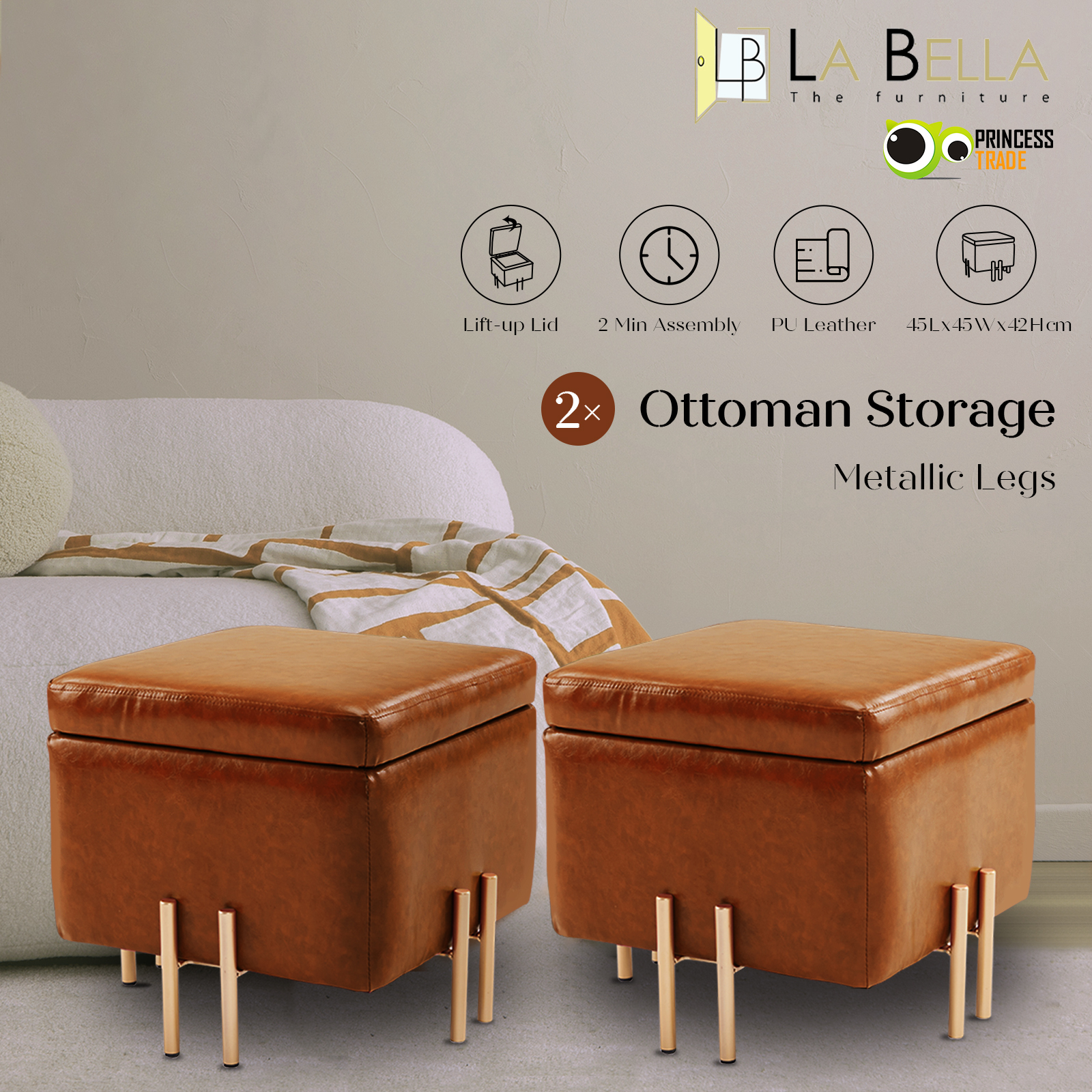 Storage Ottoman Cube Seat Blanket Chest Couch Tuffet Foot Stool PU Leather VAR - Picture 37 of 180