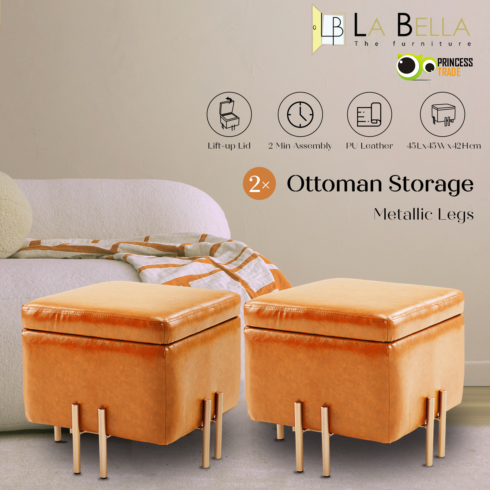 Storage Ottoman Cube Seat Blanket Chest Couch Tuffet Foot Stool PU Leather VAR - Picture 133 of 180