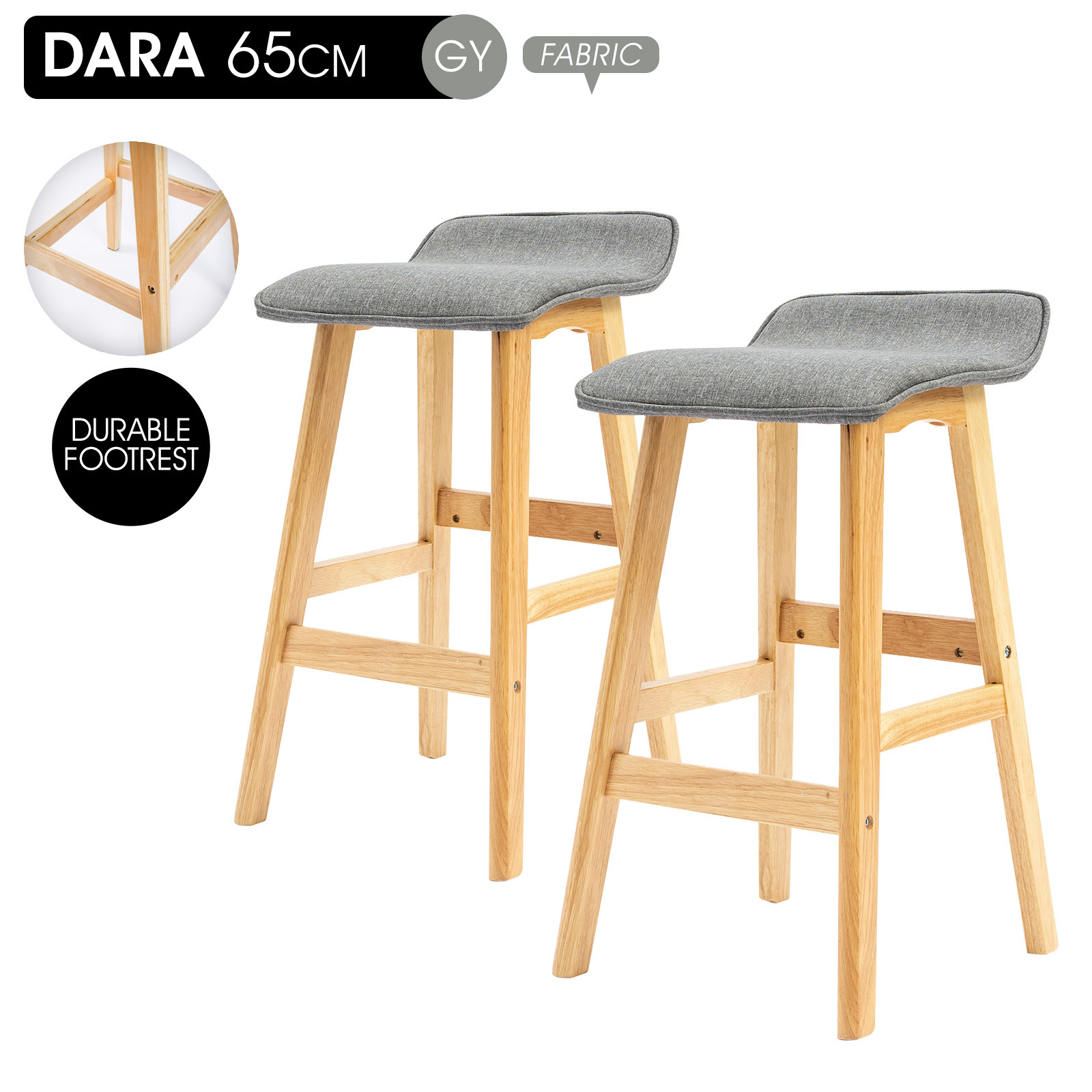 2X Wooden Bar Stool Barstools Dining Chair Kitchen Stools Swivel PU Fabric - Picture 19 of 210