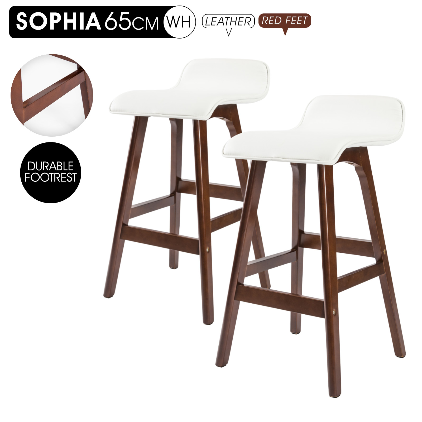 2X Wooden Bar Stool Barstools Dining Chair Kitchen Stools Swivel PU Fabric - Picture 91 of 210