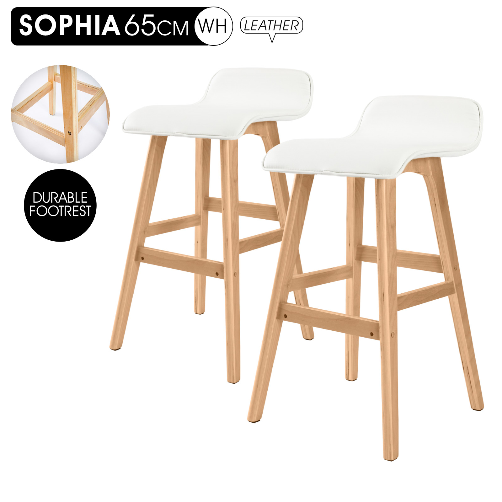 2X Wooden Bar Stool Barstools Dining Chair Kitchen Stools Swivel PU Fabric - Picture 103 of 210