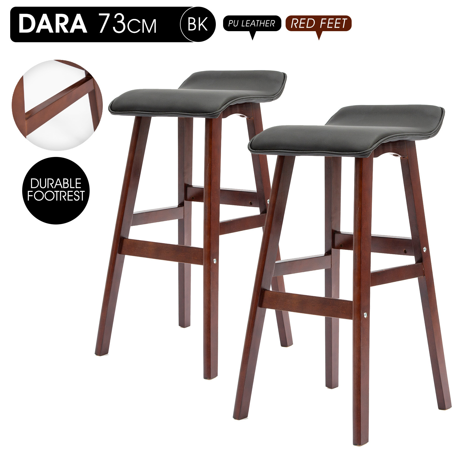 2X Wooden Bar Stool Barstools Dining Chair Kitchen Stools Swivel PU Fabric - Picture 127 of 210