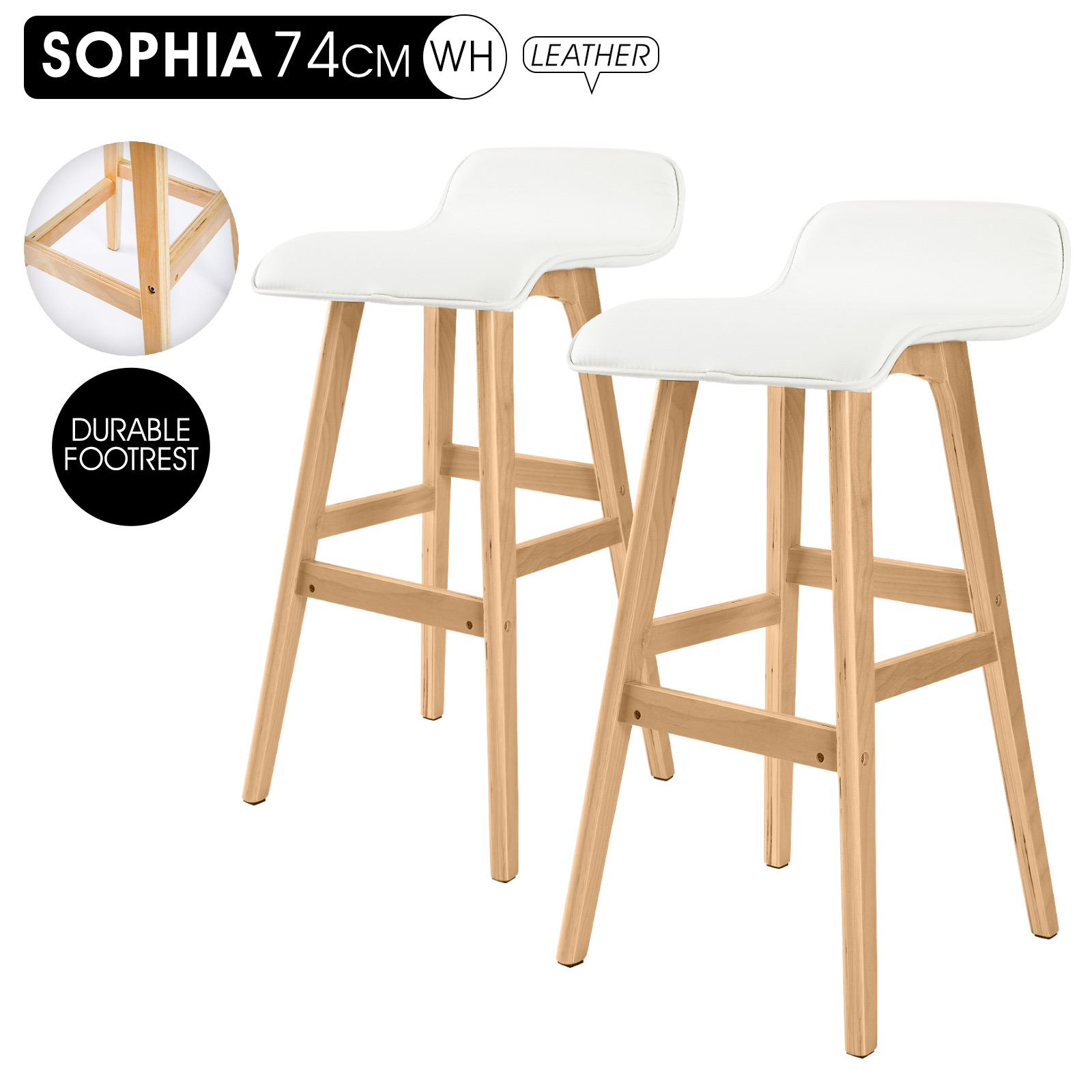 2X Wooden Bar Stool Barstools Dining Chair Kitchen Stools Swivel PU Fabric - Picture 151 of 210