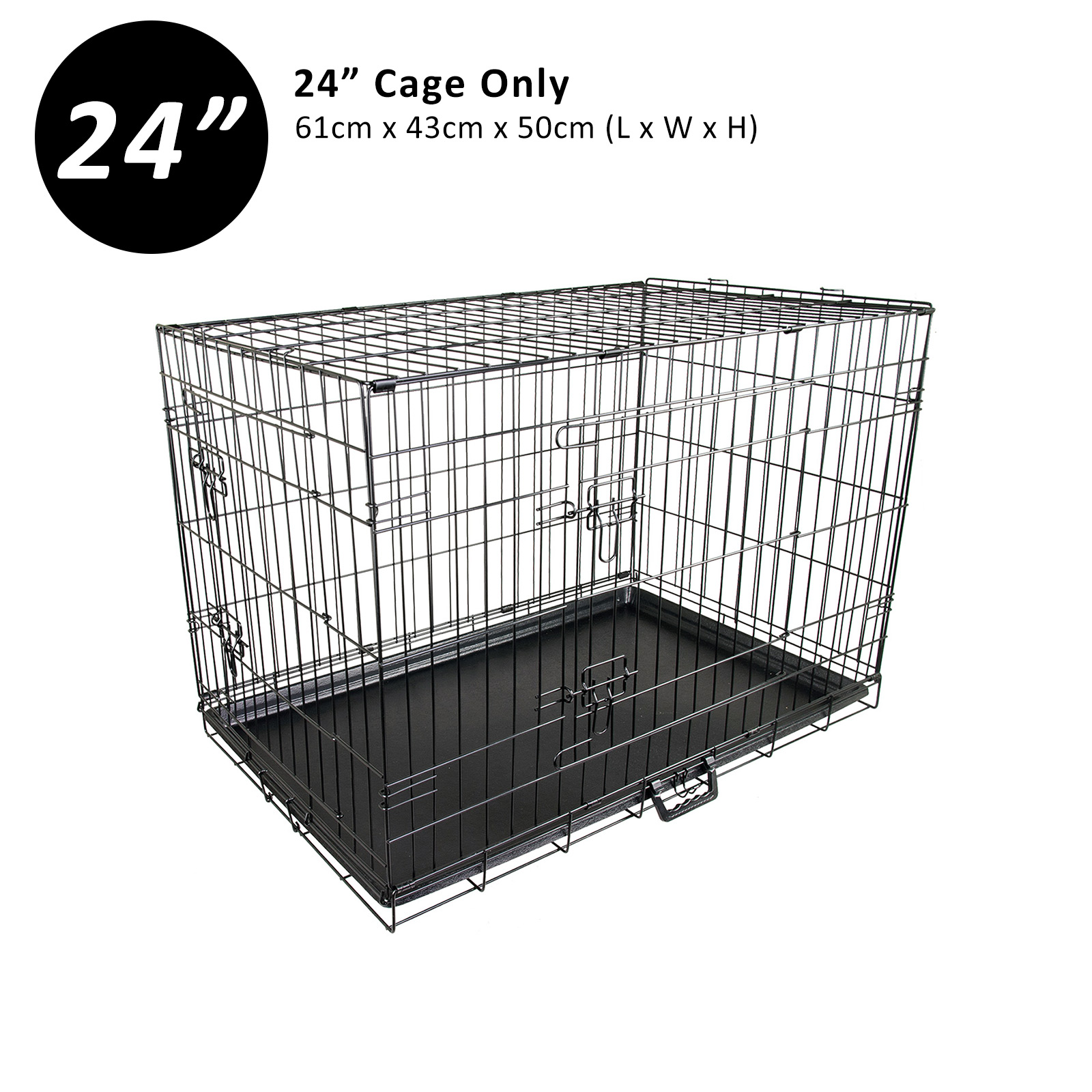 Dog Cat Pet Cage Wire Kennel Crate Foldable Metal Tray Cover 24" 30" 36" 42" 48" - Picture 33 of 262