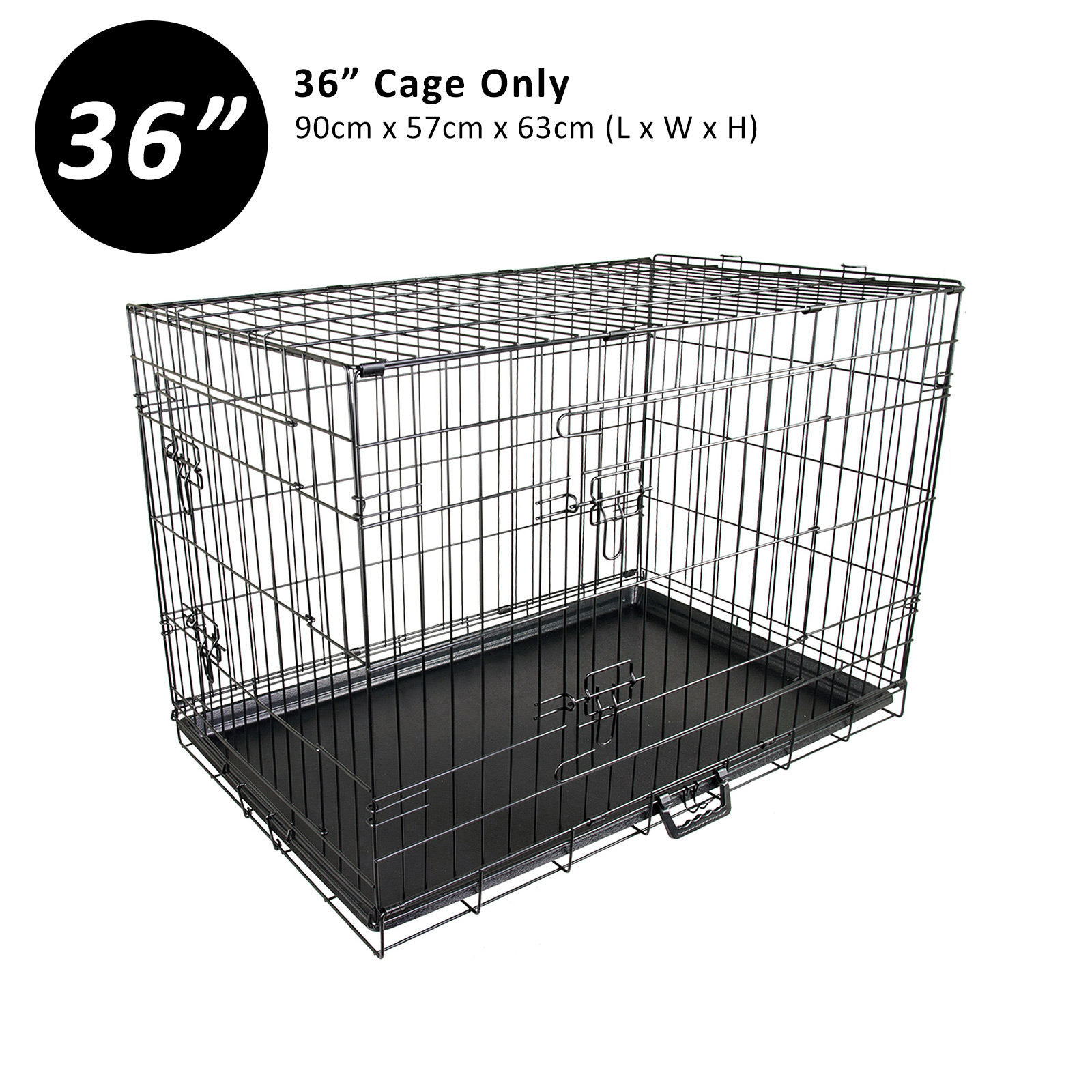 Dog Cat Pet Cage Wire Kennel Crate Foldable Metal Tray Cover 24" 30" 36" 42" 48" - Picture 37 of 262