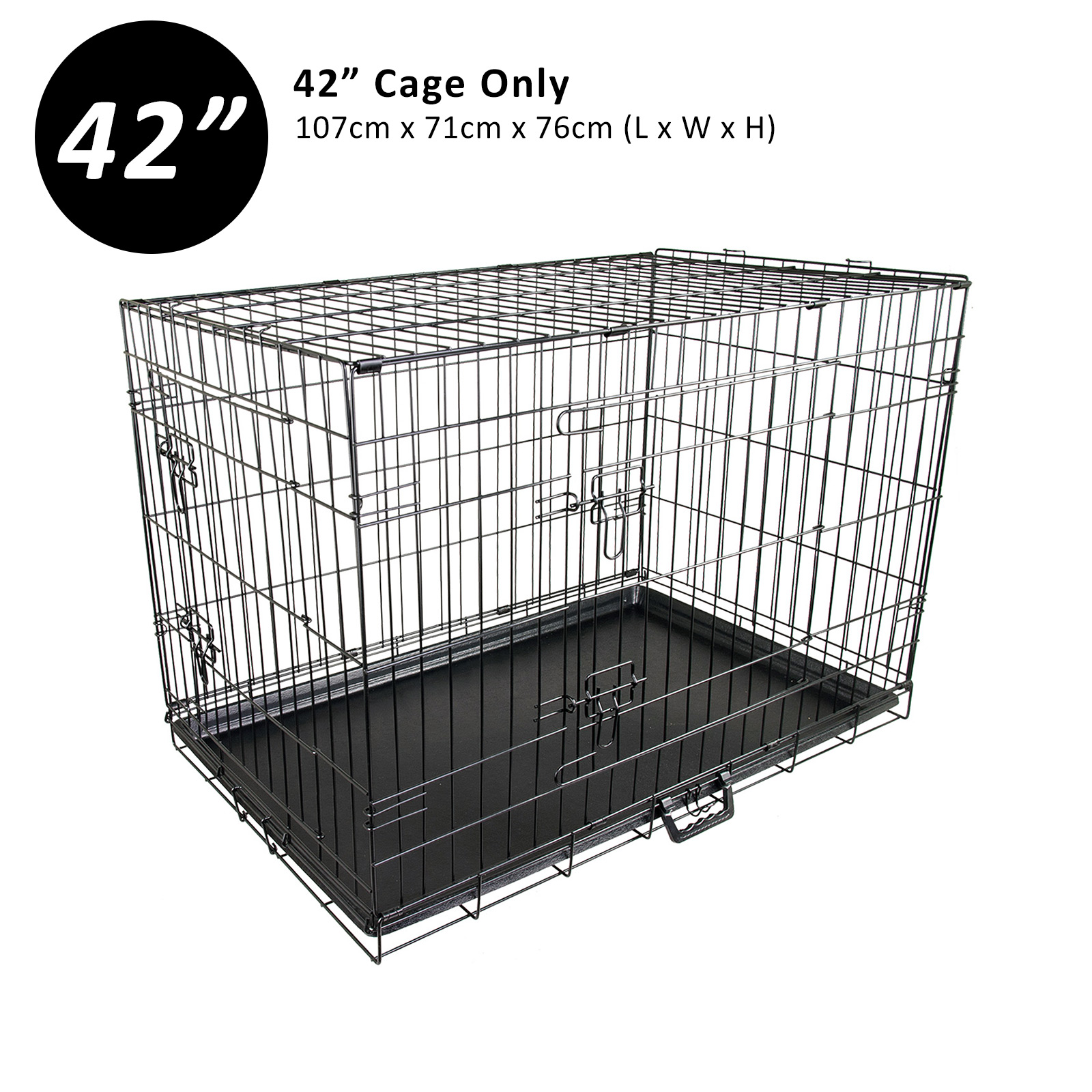 Dog Cat Pet Cage Wire Kennel Crate Foldable Metal Tray Cover 24" 30" 36" 42" 48" - Picture 39 of 262
