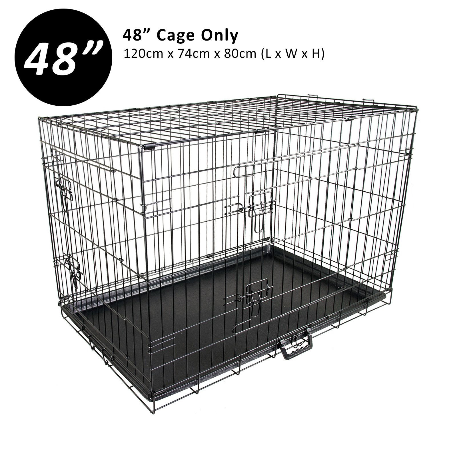 Dog Cat Pet Cage Wire Kennel Crate Foldable Metal Tray Cover 24" 30" 36" 42" 48" - Picture 41 of 262