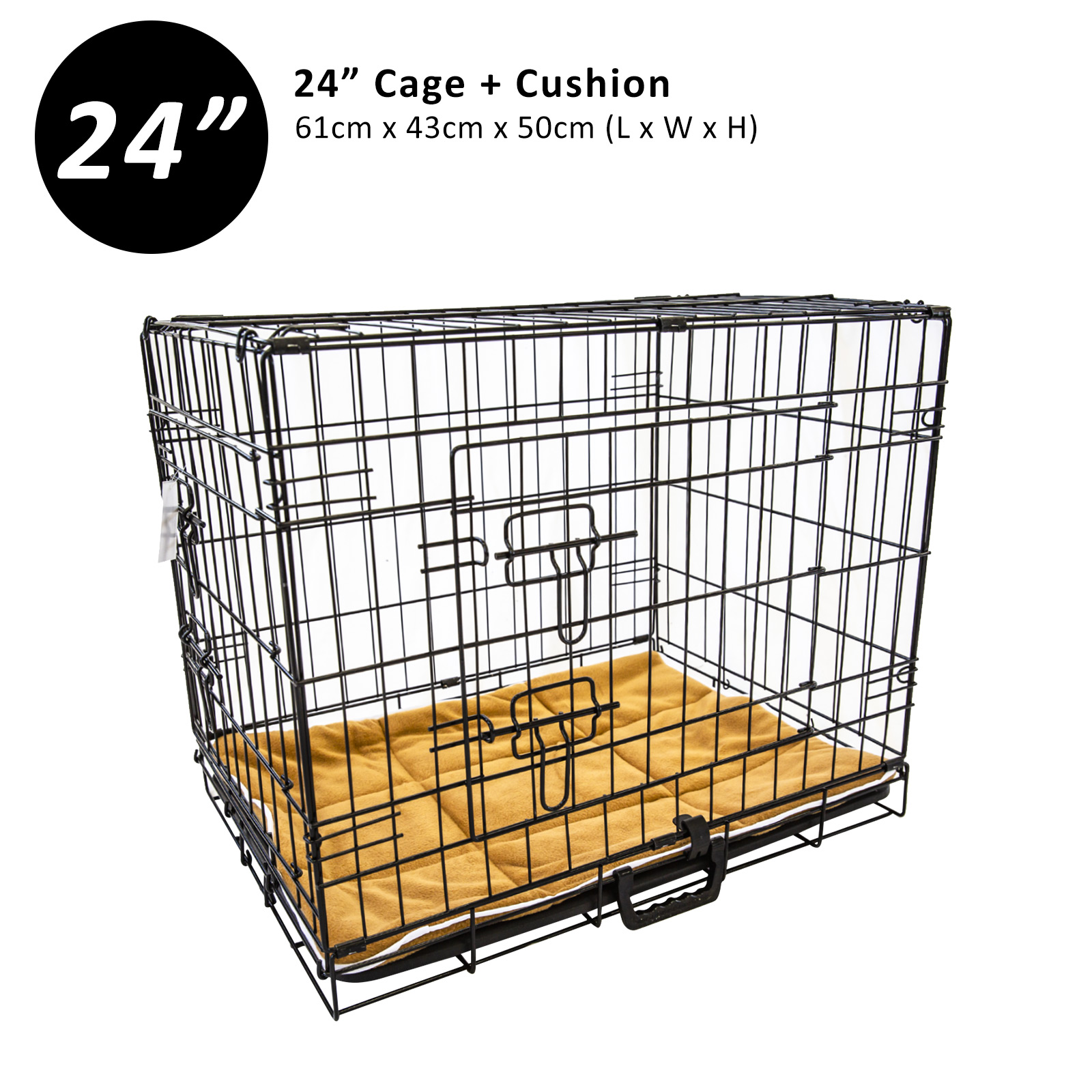 Dog Cat Pet Cage Wire Kennel Crate Foldable Metal Tray Cover 24" 30" 36" 42" 48" - Picture 43 of 262