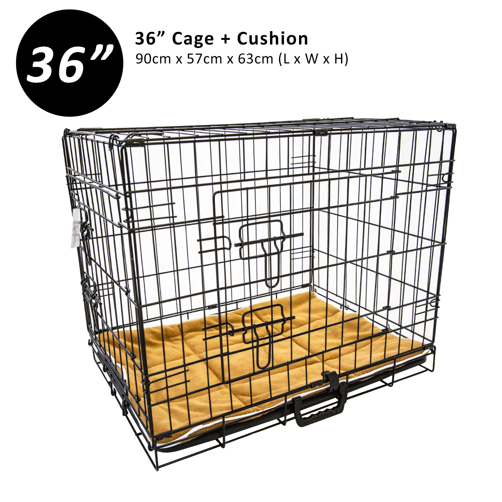 Dog Cat Pet Cage Wire Kennel Crate Foldable Metal Tray Cover 24" 30" 36" 42" 48" - Picture 65 of 262