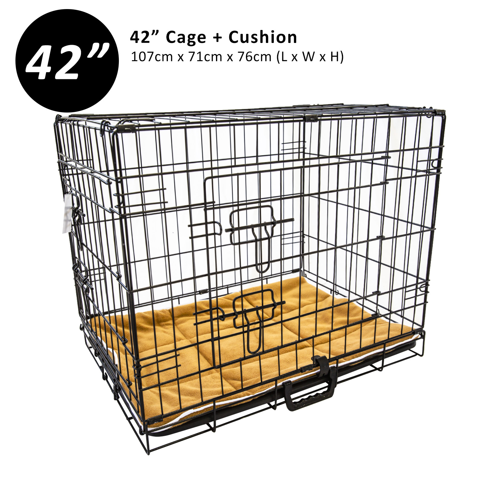 Dog Cat Pet Cage Wire Kennel Crate Foldable Metal Tray Cover 24" 30" 36" 42" 48" - Picture 76 of 262