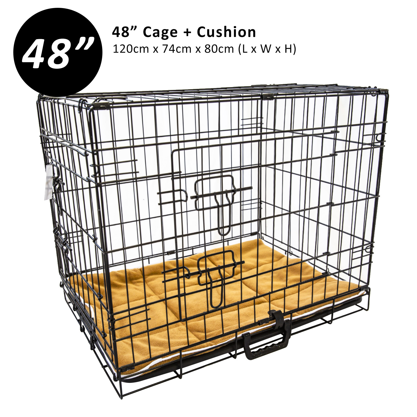 Dog Cat Pet Cage Wire Kennel Crate Foldable Metal Tray Cover 24" 30" 36" 42" 48" - Picture 87 of 262