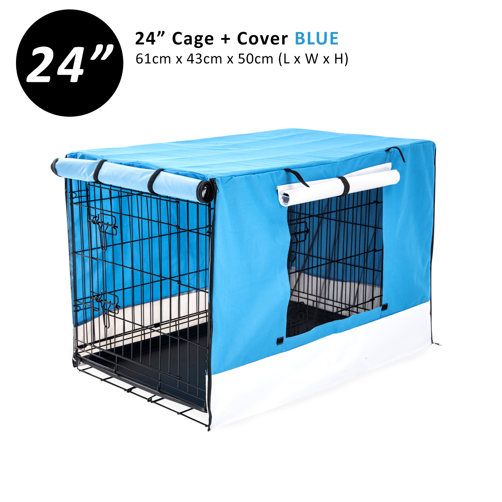 Dog Cat Pet Cage Wire Kennel Crate Foldable Metal Tray Cover 24" 30" 36" 42" 48" - Picture 123 of 262