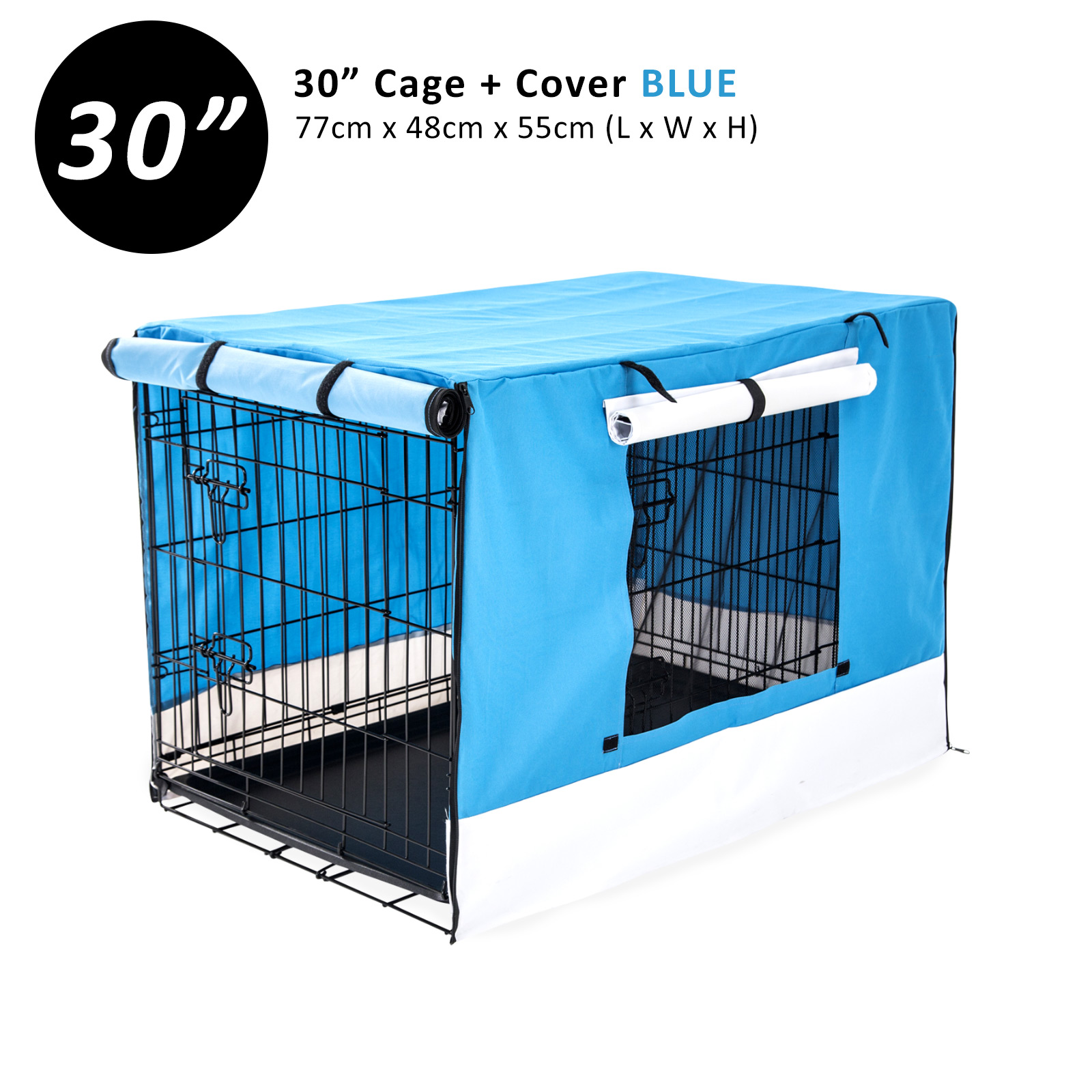 Dog Cat Pet Cage Wire Kennel Crate Foldable Metal Tray Cover 24" 30" 36" 42" 48" - Picture 129 of 262