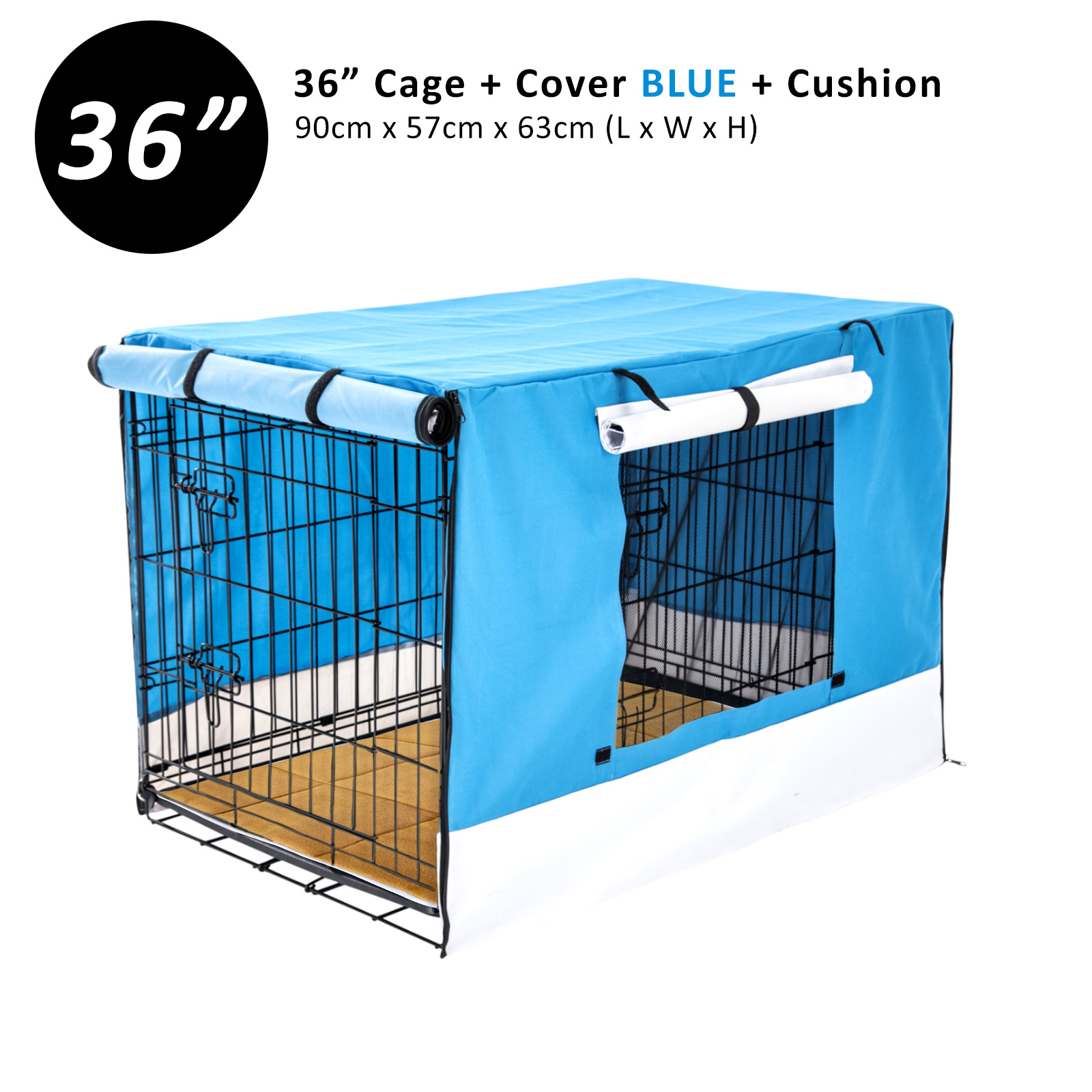 Dog Cat Pet Cage Wire Kennel Crate Foldable Metal Tray Cover 24" 30" 36" 42" 48" - Picture 197 of 262