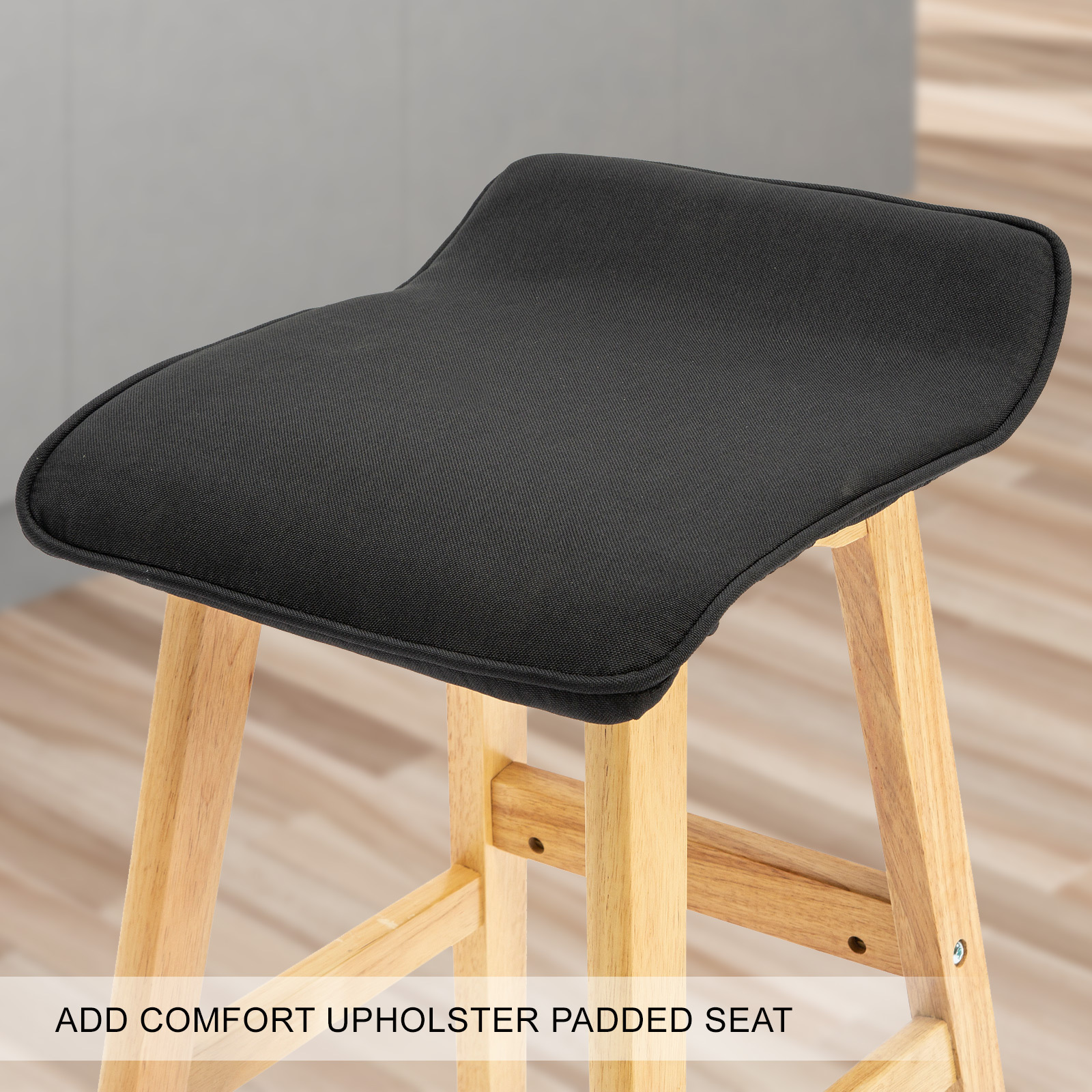 2X Wooden Bar Stool Barstools Dining Chair Kitchen Stools Swivel PU Fabric - Picture 63 of 210