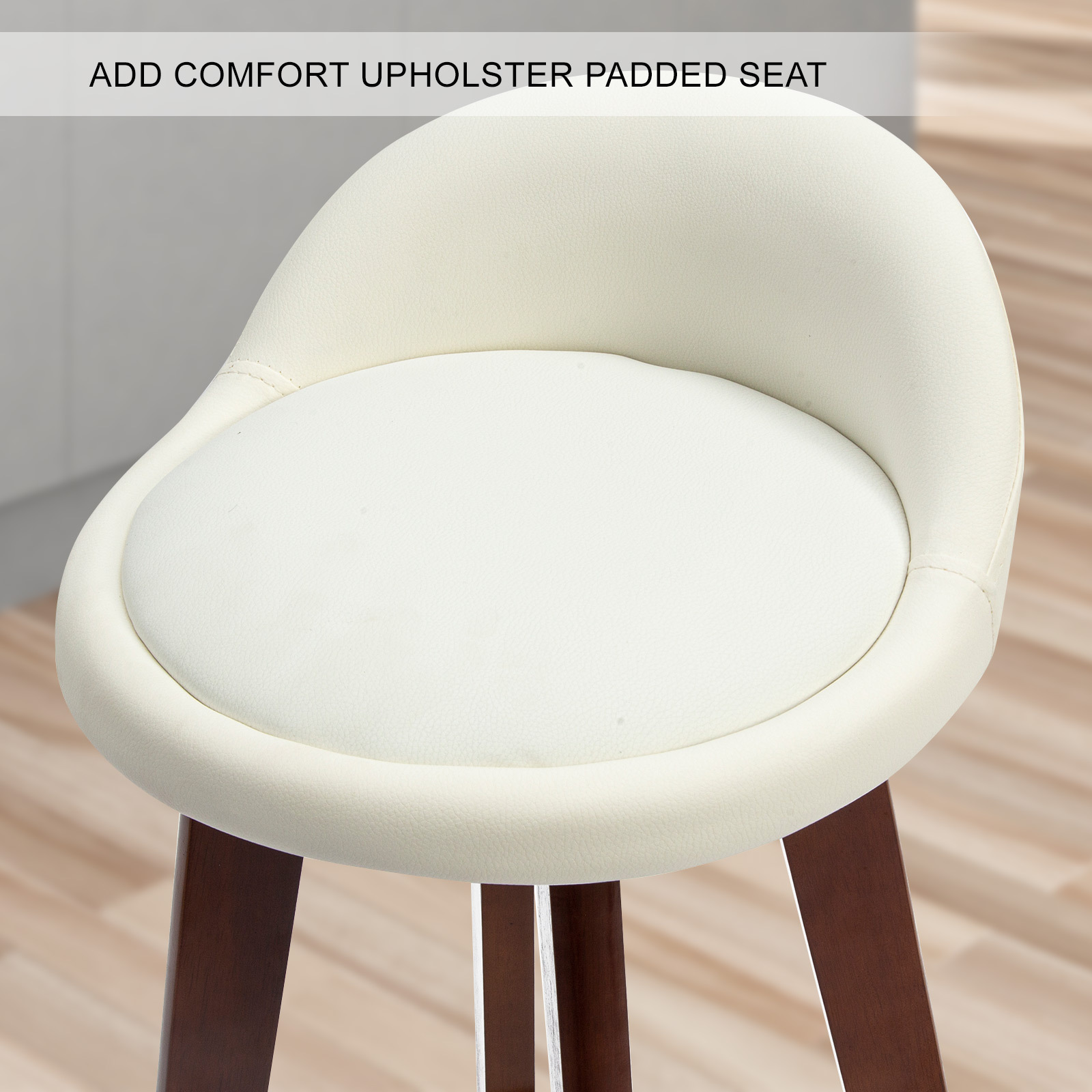 2X Wooden Bar Stool Barstools Dining Chair Kitchen Stools Swivel PU Fabric - Picture 123 of 210