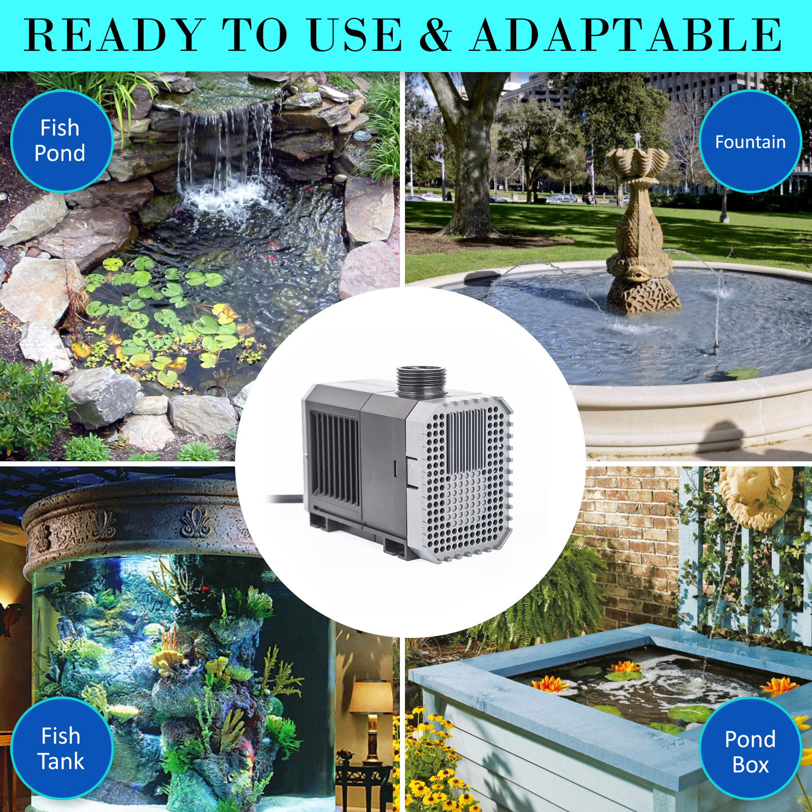 Submersible Aqua Aquarium Fountain Pond Marine Water Pump Fish Tank | eBay