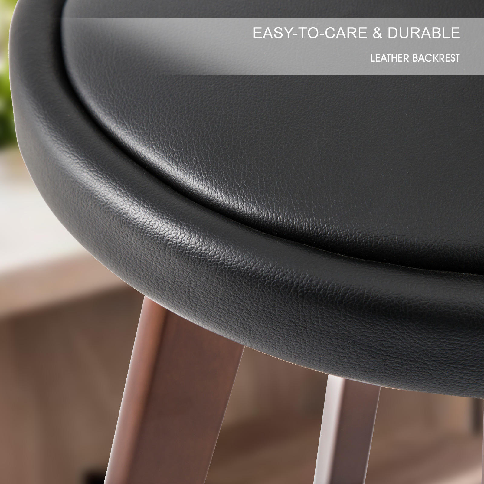 2X Wooden Bar Stool Barstools Dining Chair Kitchen Stools Swivel PU Fabric - Picture 172 of 210