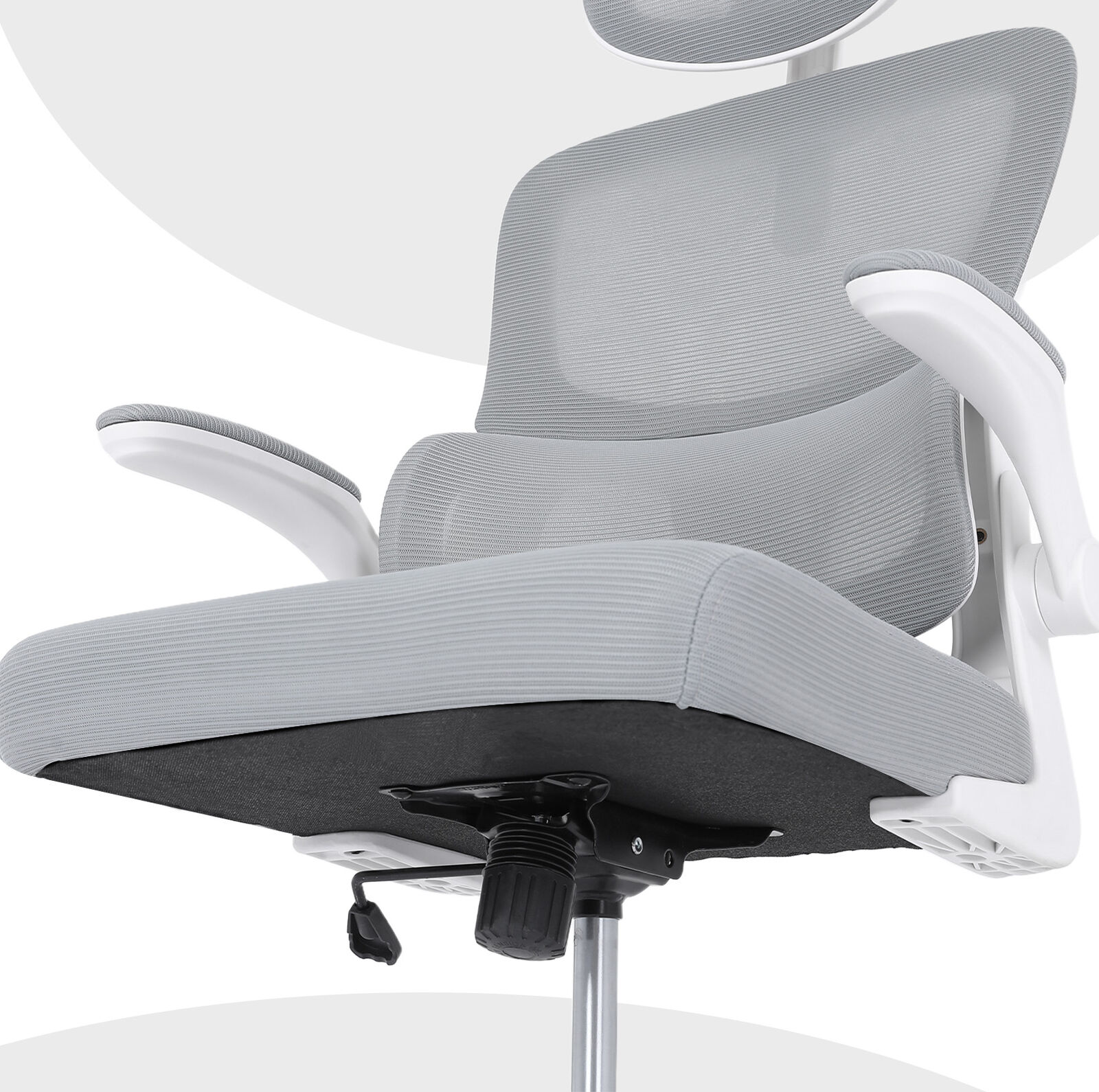 Ergonomic Mesh Office Chair, Lumbar Support, Adjust Headrest PINK/GREY/BLACK/B&W - Picture 33 of 75