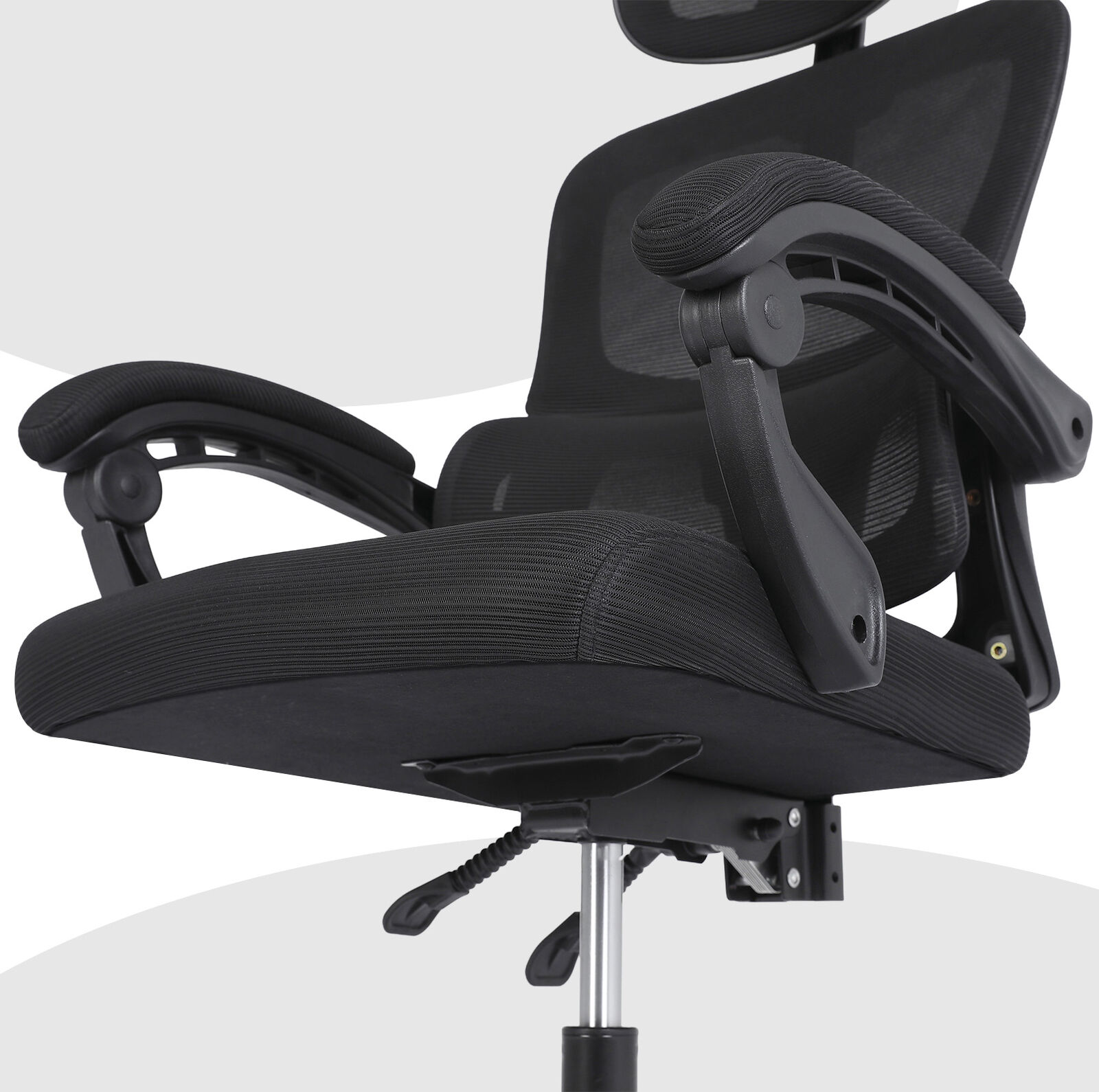 Ergonomic Mesh Office Chair, Lumbar Support, Adjust Headrest PINK/GREY/BLACK/B&W - Picture 55 of 75