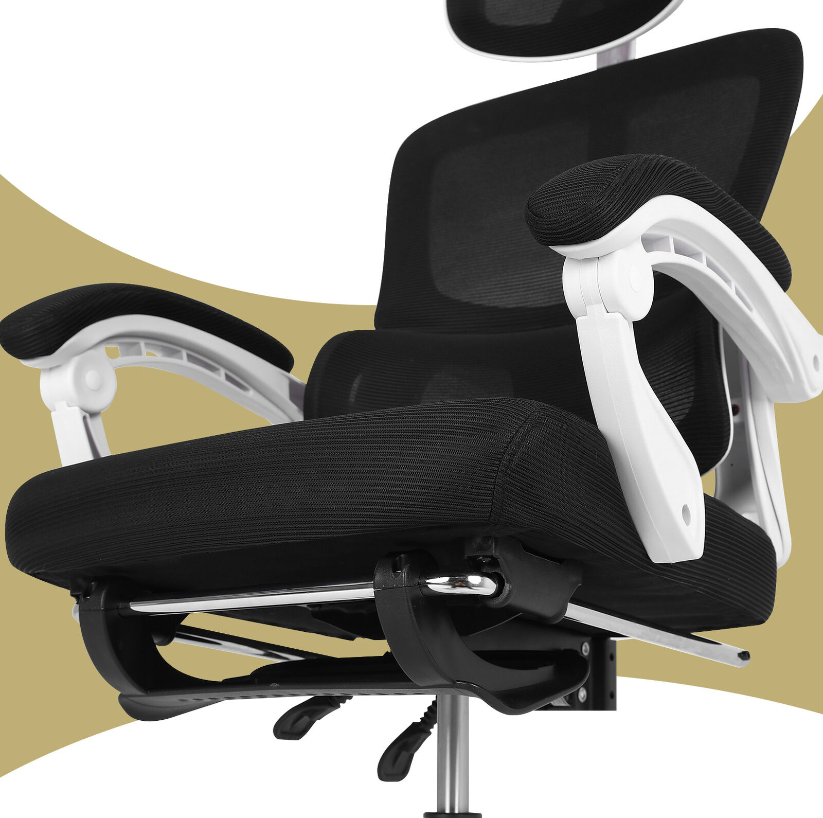 Ergonomic Mesh Office Chair, Lumbar Support, Adjust Headrest PINK/GREY/BLACK/B&W - Picture 74 of 75
