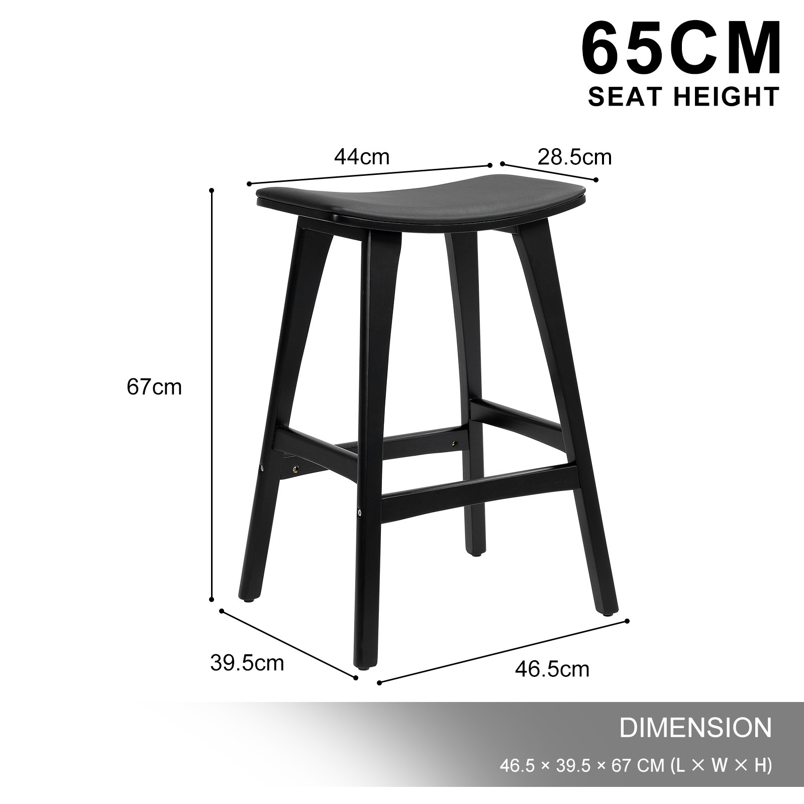 2X 4X Natural Wood Bar Stools 65cm - Kitchen Counter Barstool Scandinavian Chair - Picture 35 of 101
