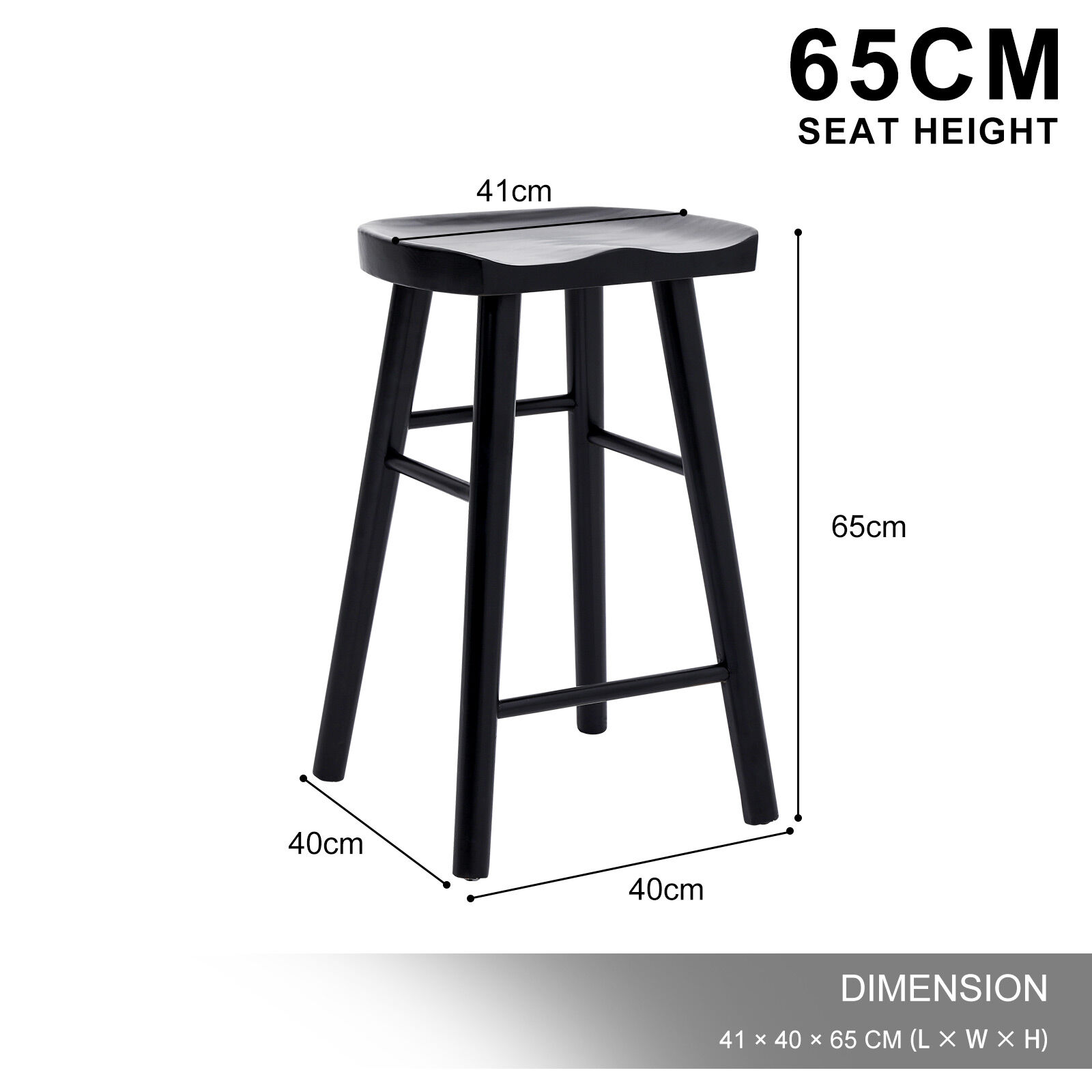 2X 4X Natural Wood Bar Stools 65cm - Kitchen Counter Barstool Scandinavian Chair - Picture 90 of 101