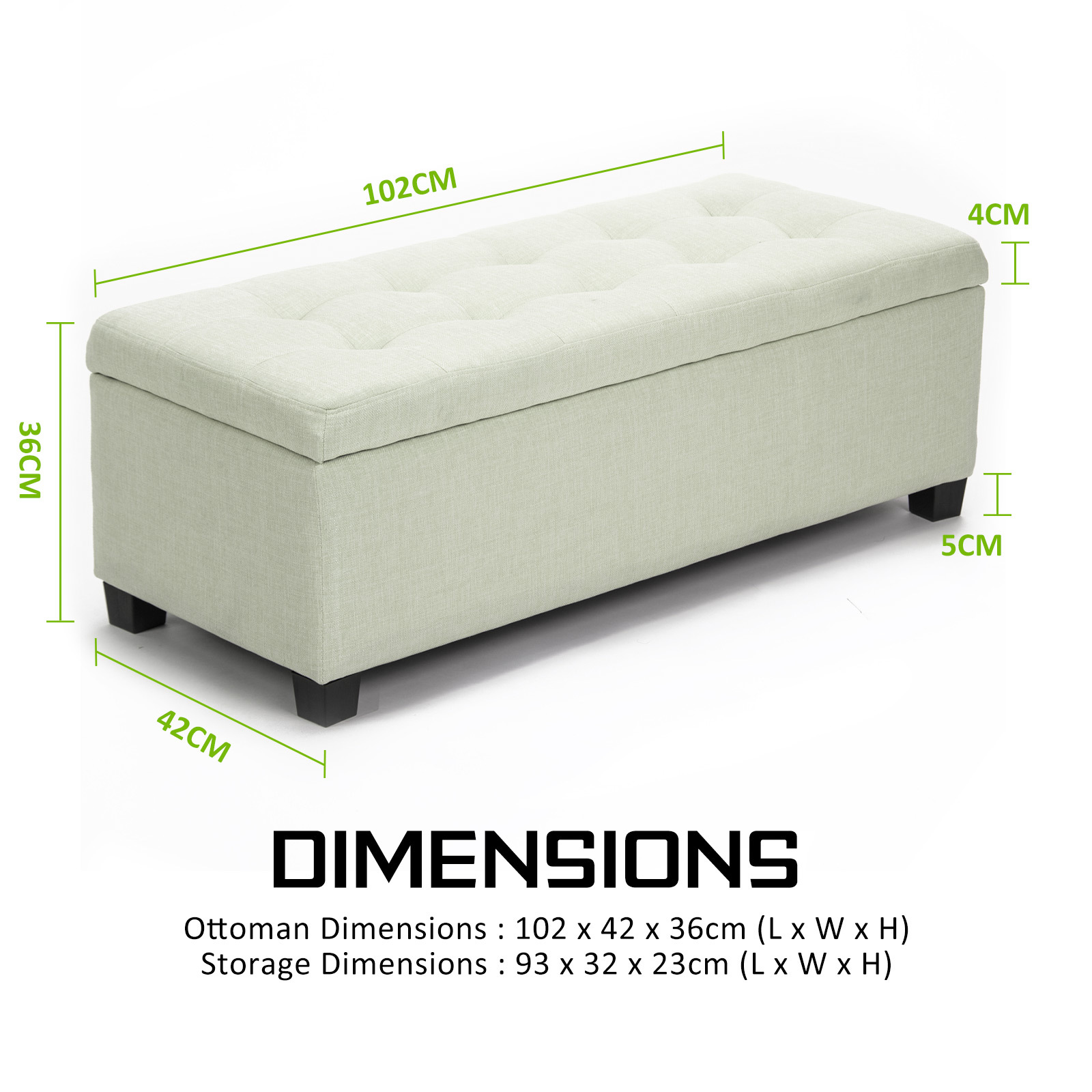 Storage Ottoman Blanket Box Linen Fabric Foot Stool Couch Bed LARGE - Picture 46 of 118