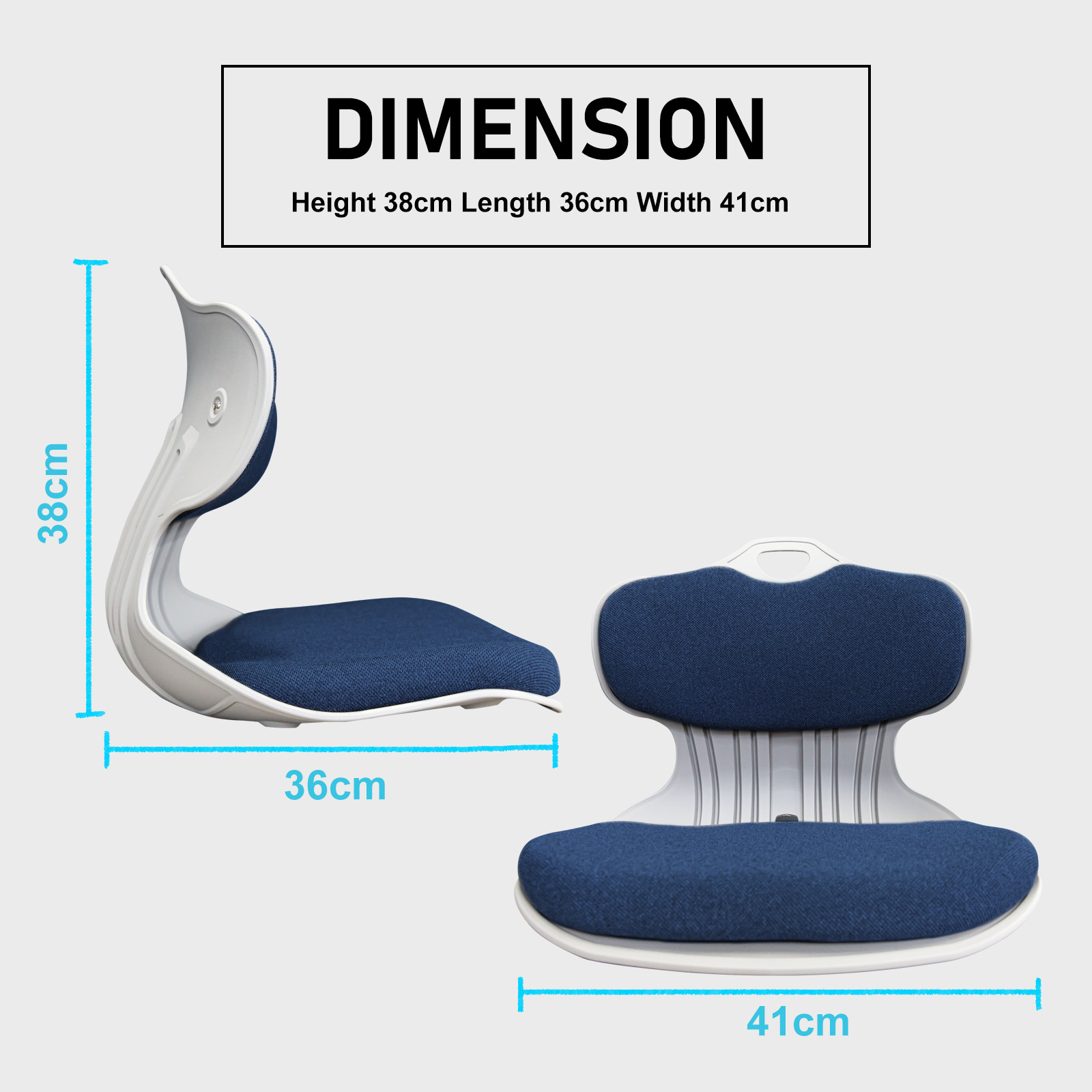 Slender Chair Posture Correction Seat Floor Lounge Padded Stackable Portable - Picture 21 of 153