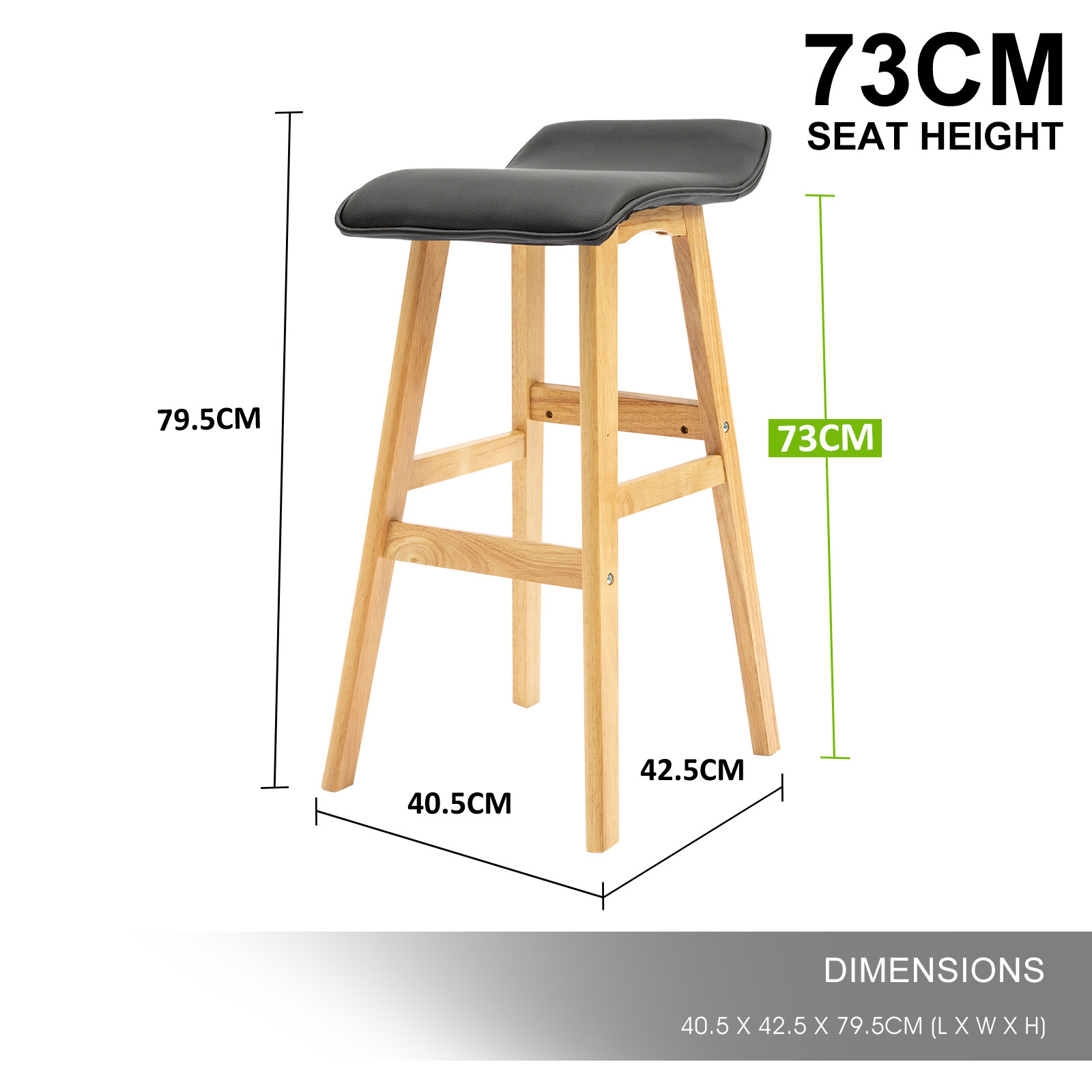 2X Wooden Bar Stool Barstools Dining Chair Kitchen Stools Swivel PU Fabric - Picture 150 of 210