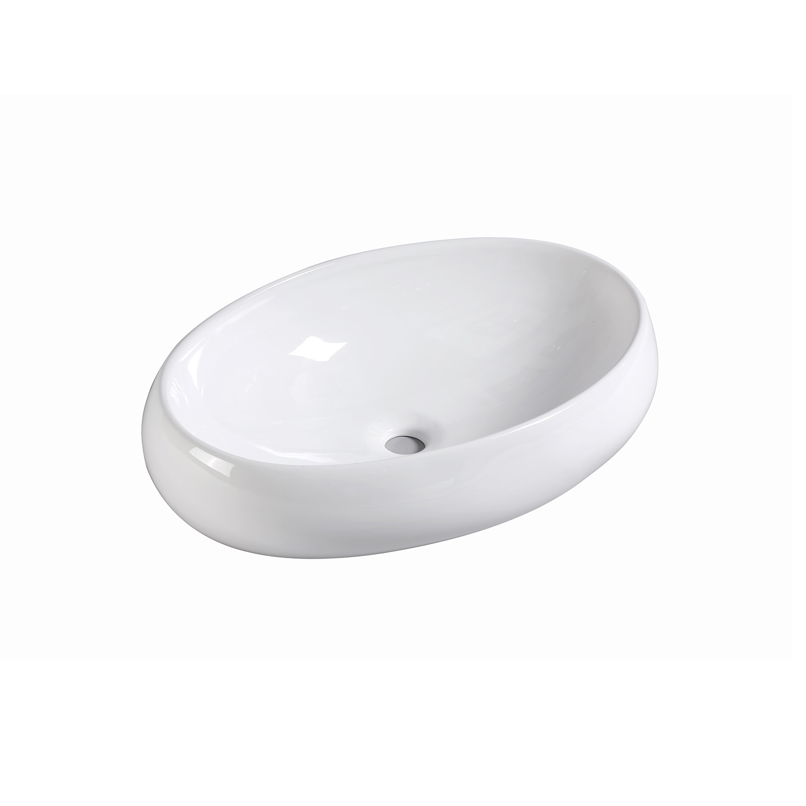 40 x 30 x 13cm Ceramic Bathroom Basin Oval - WHITE