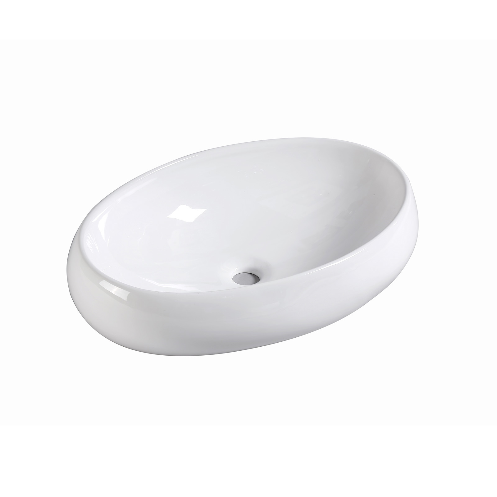 48 x 34X 14.5cm Ceramic Bathroom Basin Oval - WHITE