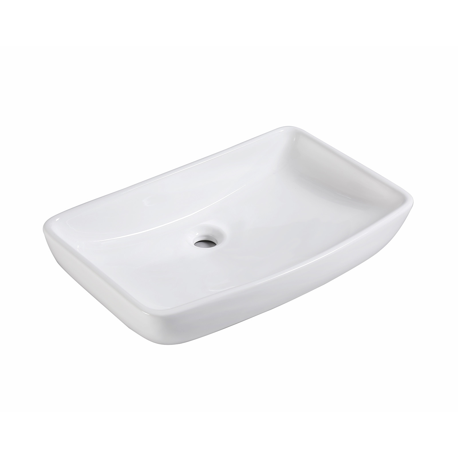 60 x 38 x 12cm Ceramic Bathroom Basin Rectangular - WHITE