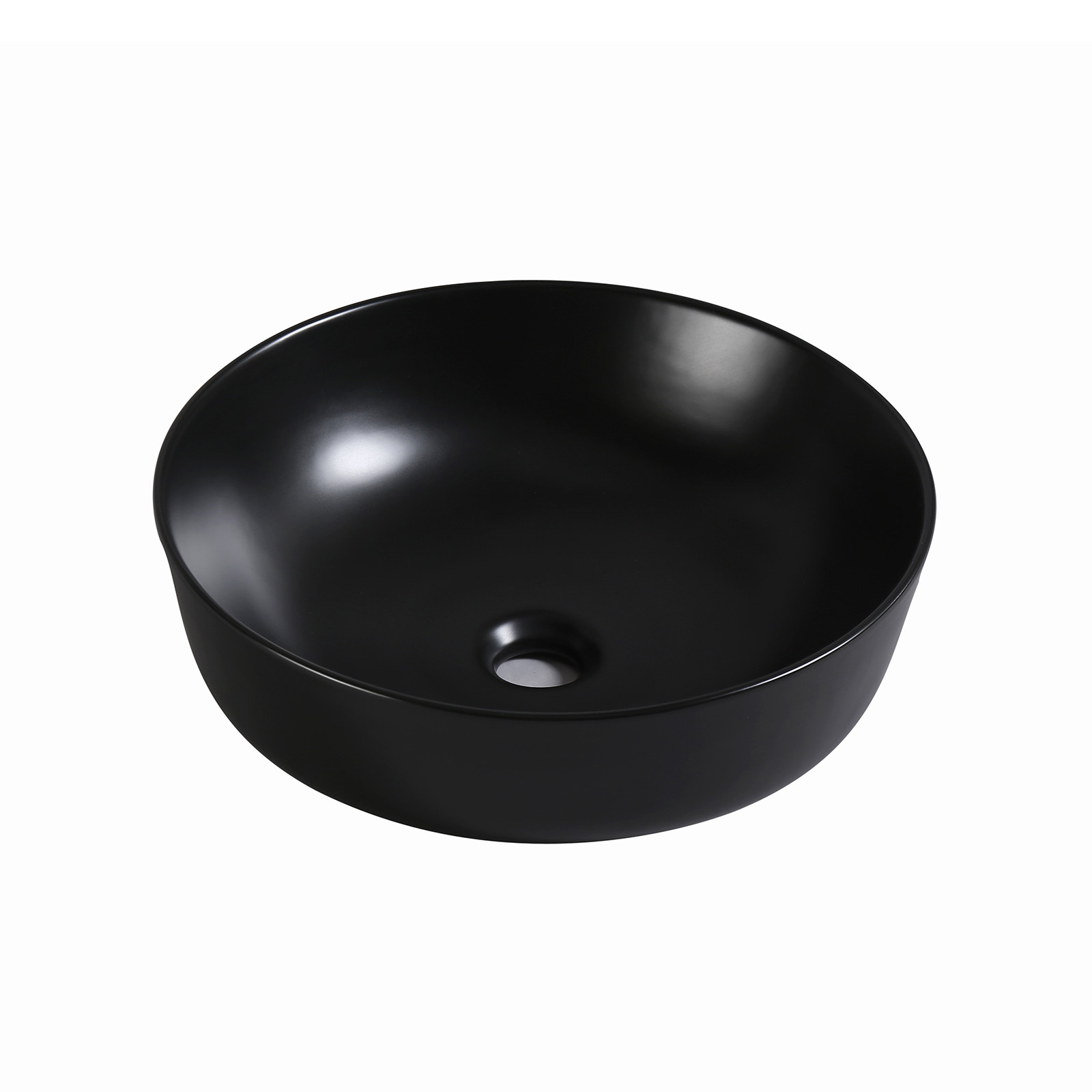 42X 42X 13.5cm Ceramic Bathroom Basin Round - BLACK