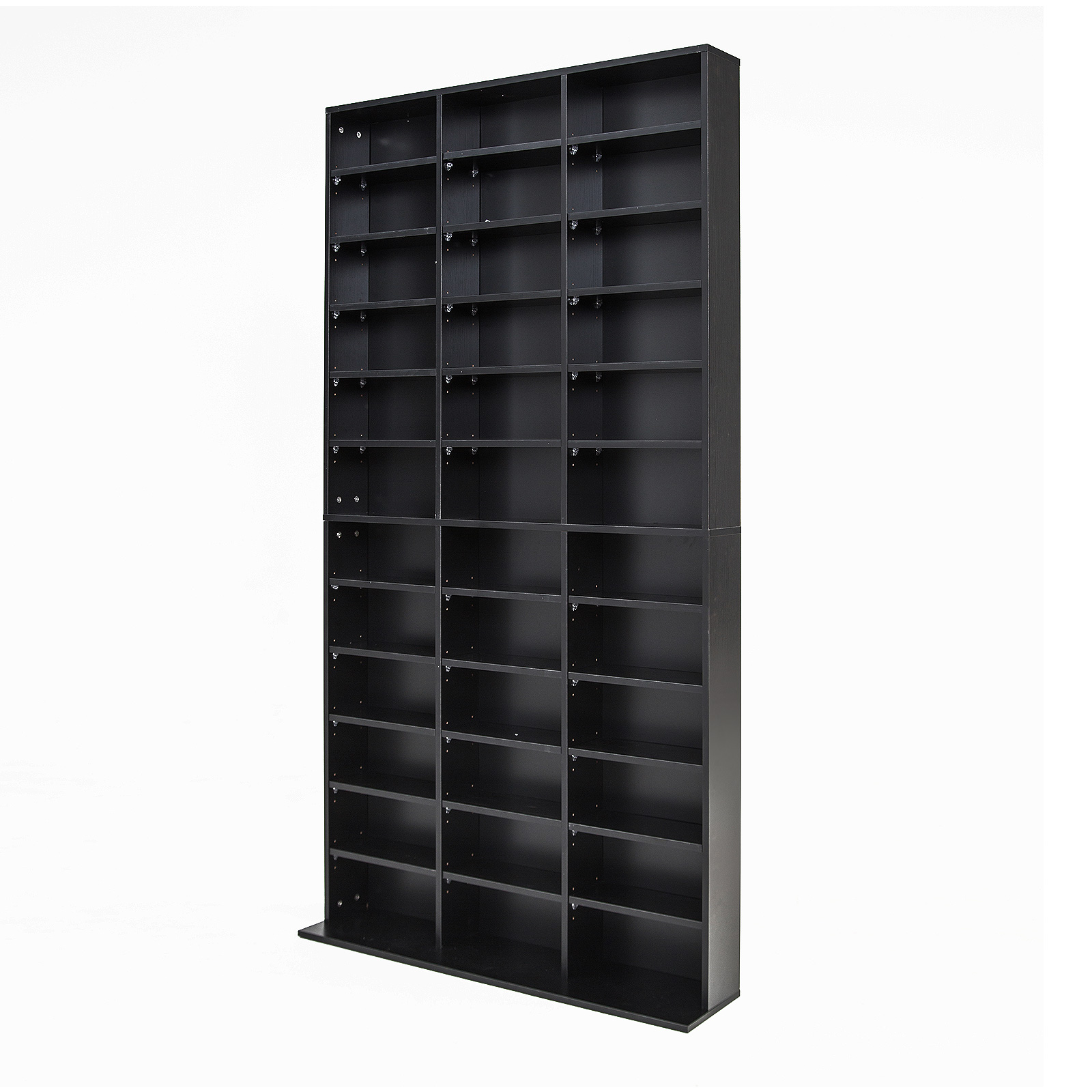 Adjustable Shelves CD DVD Bookcase Storage Shelf - BLACK