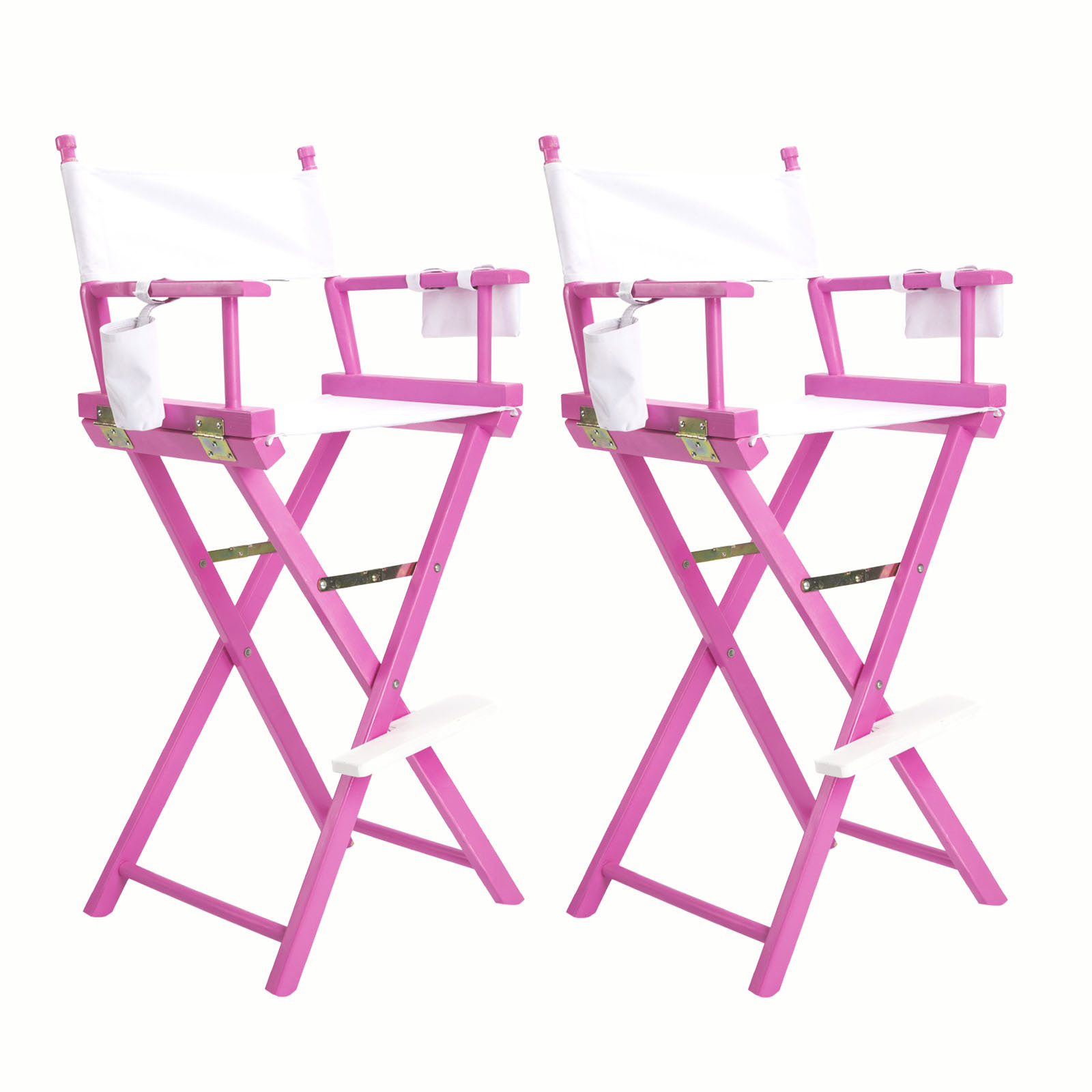2X 77cm Tall Director Chair - PINK HUMOR