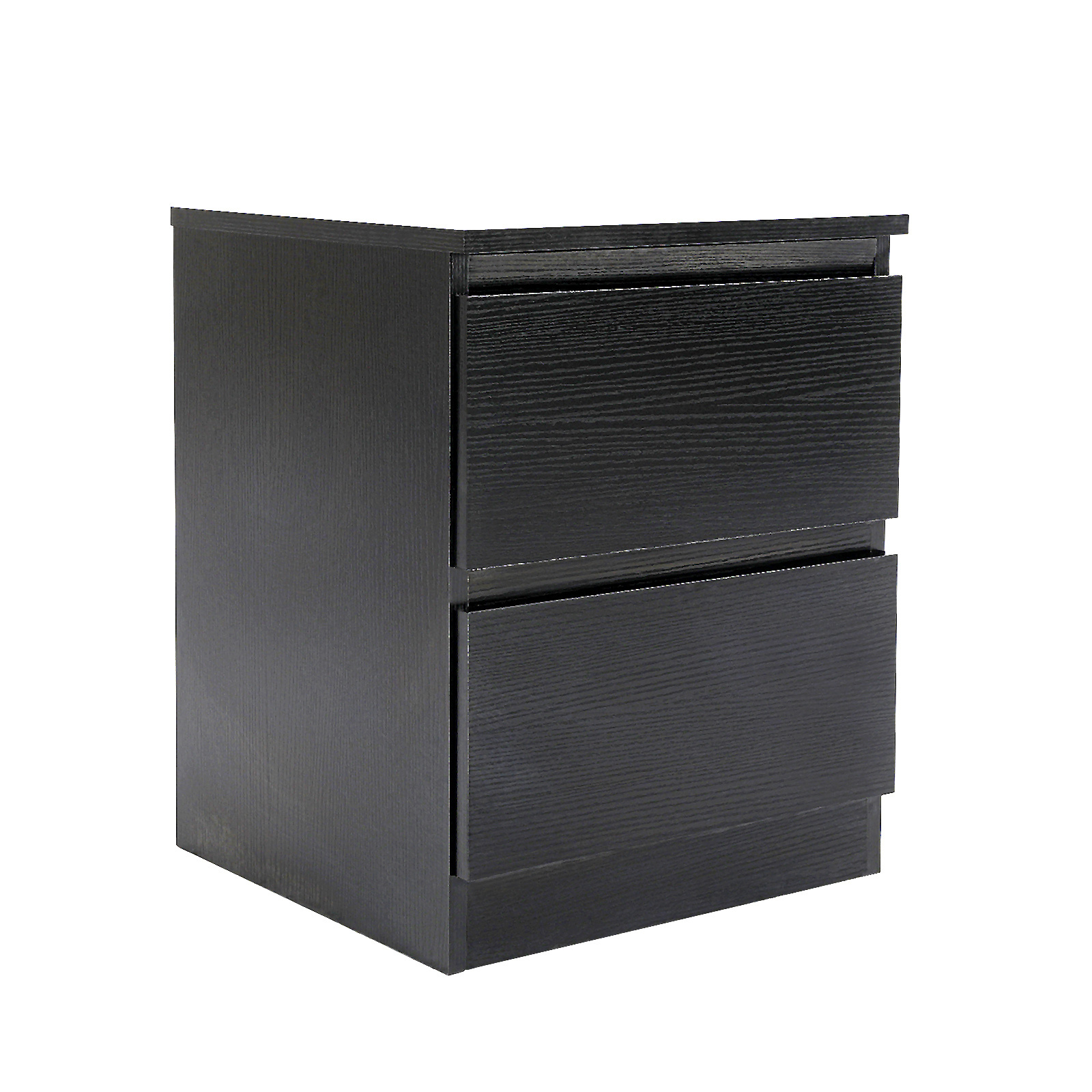 Bedside Tables 2 Drawer JOSS - BLACK