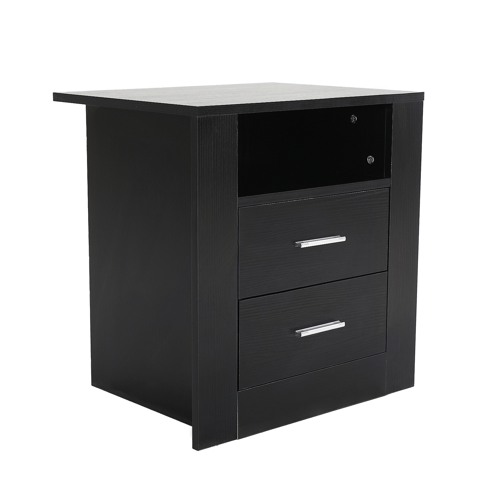 Bedside Tables 2 Drawer 1 Shelf ZURI - BLACK